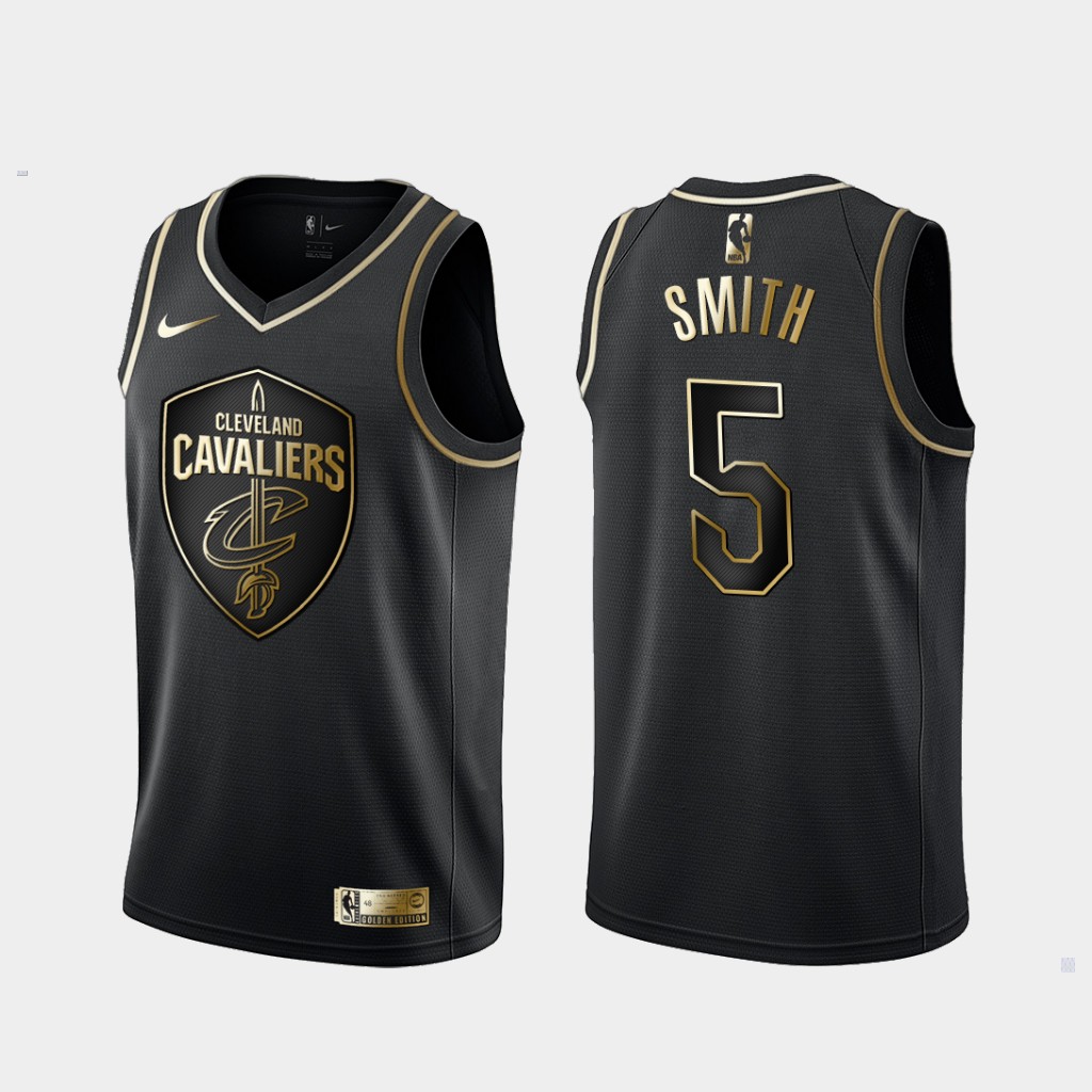 Men’s Cleveland Cavaliers #5 J.r. Smith Golden Edition Jersey – Black