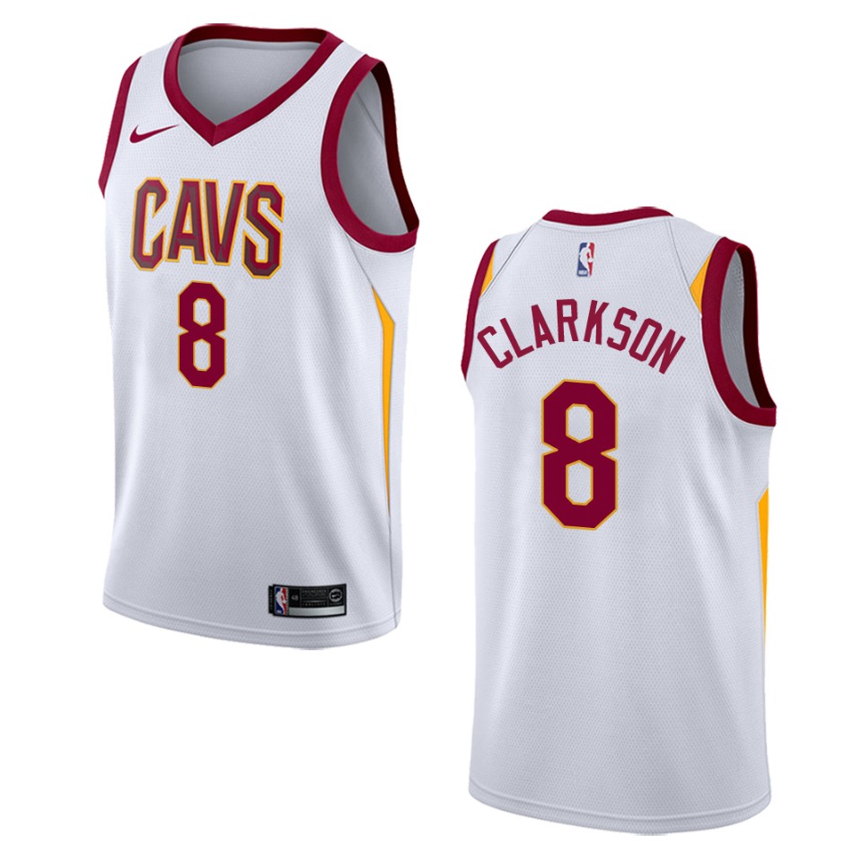 Men's Cleveland Cavaliers #8 Jordan Clarkson Association Swingman Jersey - White