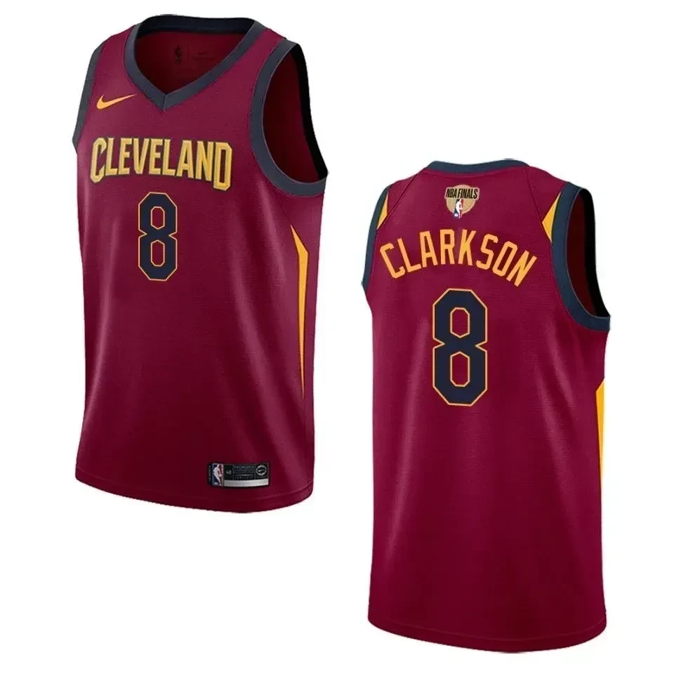 Men's Cleveland Cavaliers 8 Jordan Clarkson Icon Swingman Jersey - Maroon - JS648