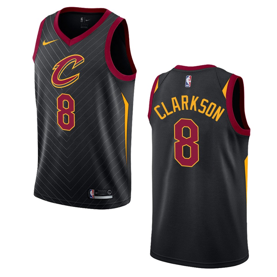 Men's Cleveland Cavaliers #8 Jordan Clarkson Statement Swingman Jersey - Black