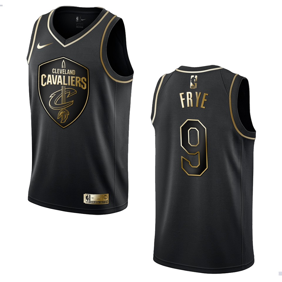 Men’s Cleveland Cavaliers #9 Channing Frye Golden Edition Jersey – Black
