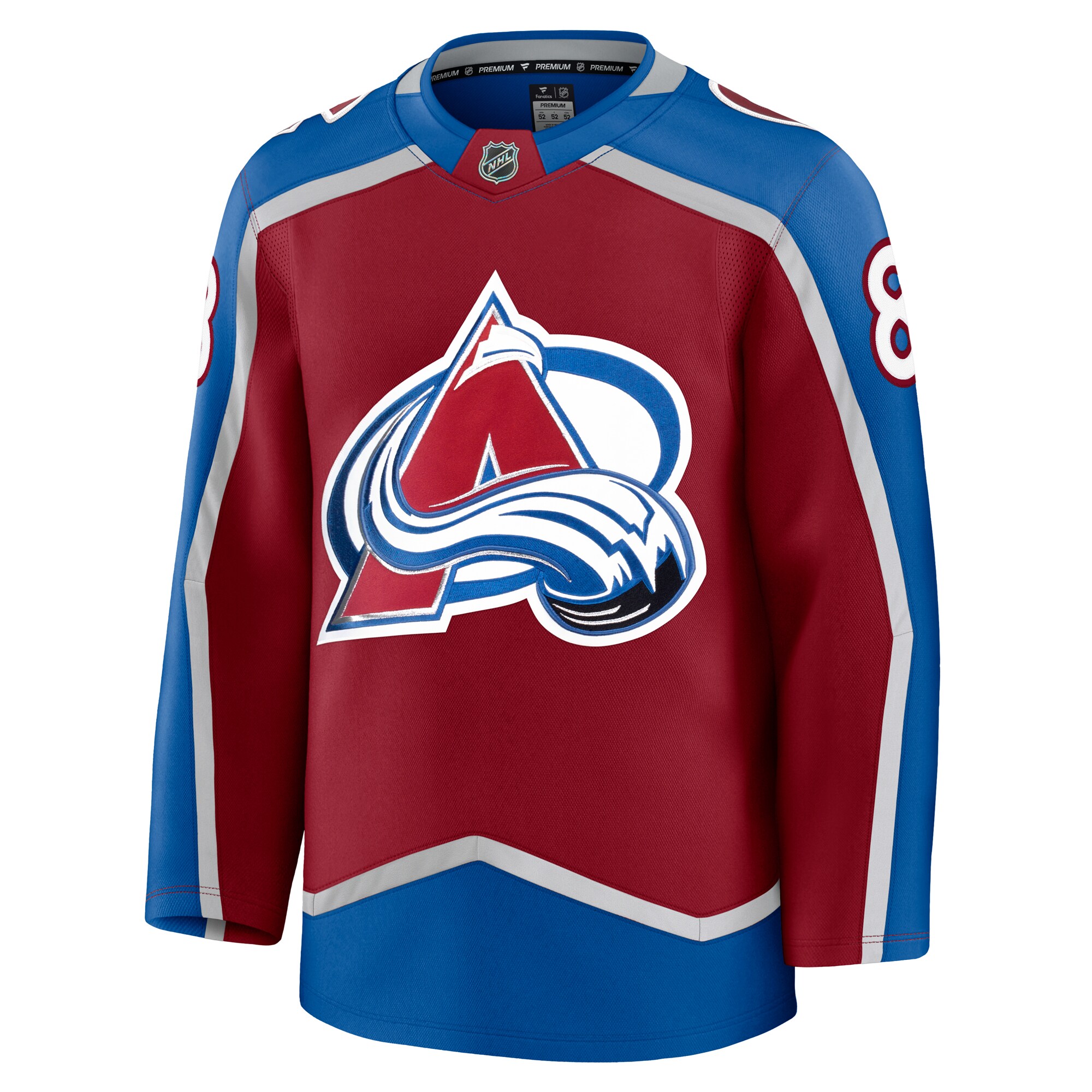 Alternative view of Men's Colorado Avalanche Cale Makar Burgundy Home Premium Jersey - JS276 
