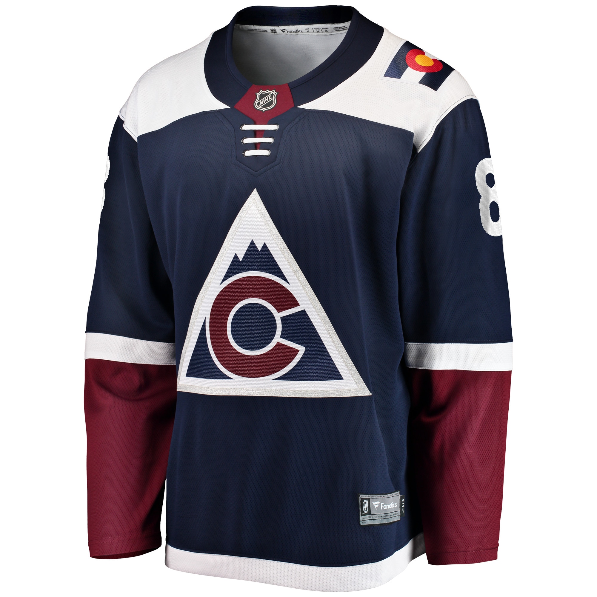 Alternative view of Men's Colorado Avalanche Cale Makar Navy Alternate Premier Breakaway Player Jersey - JS194 