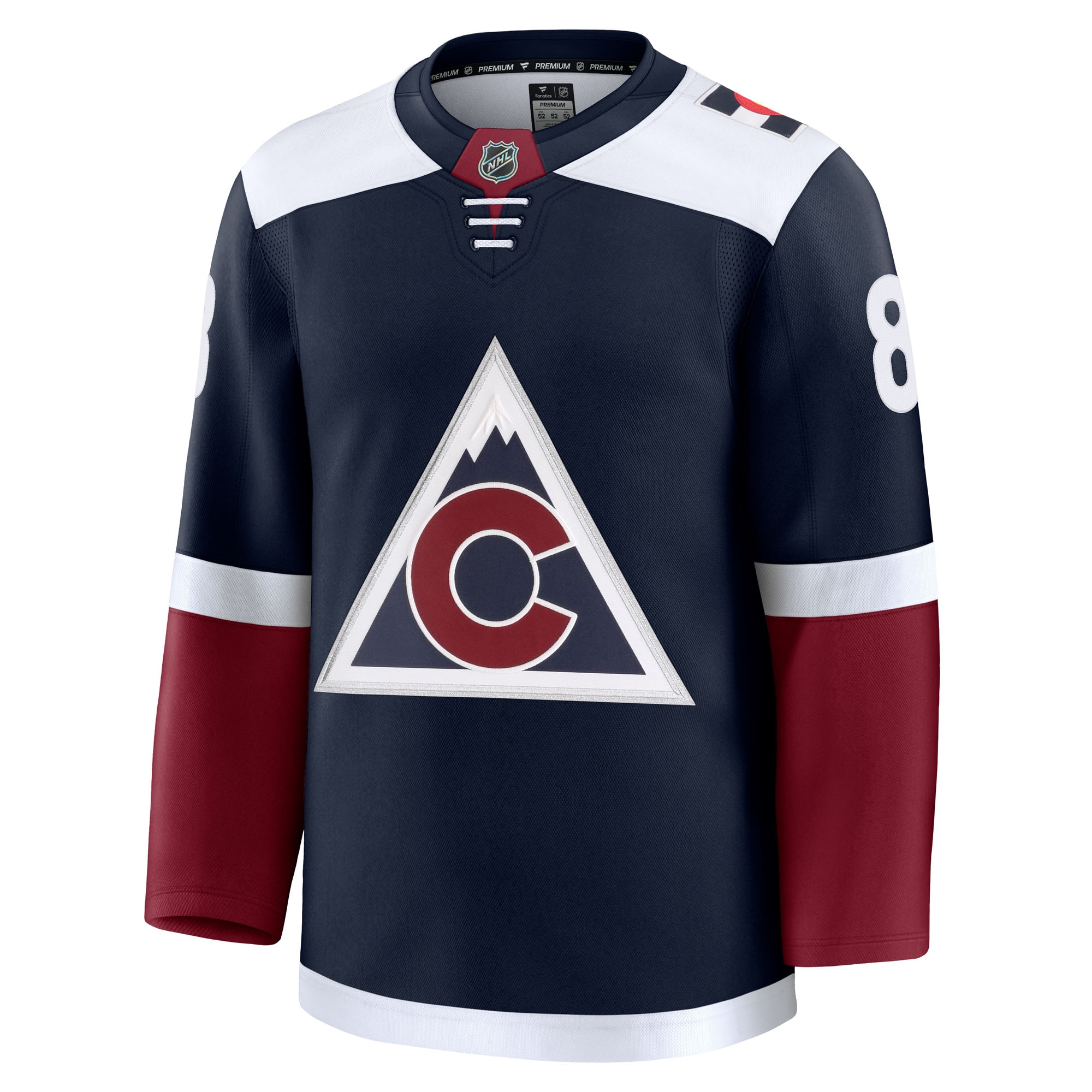 Alternative view of Men's Colorado Avalanche Cale Makar Navy Alternate Premium Jersey - JS509 