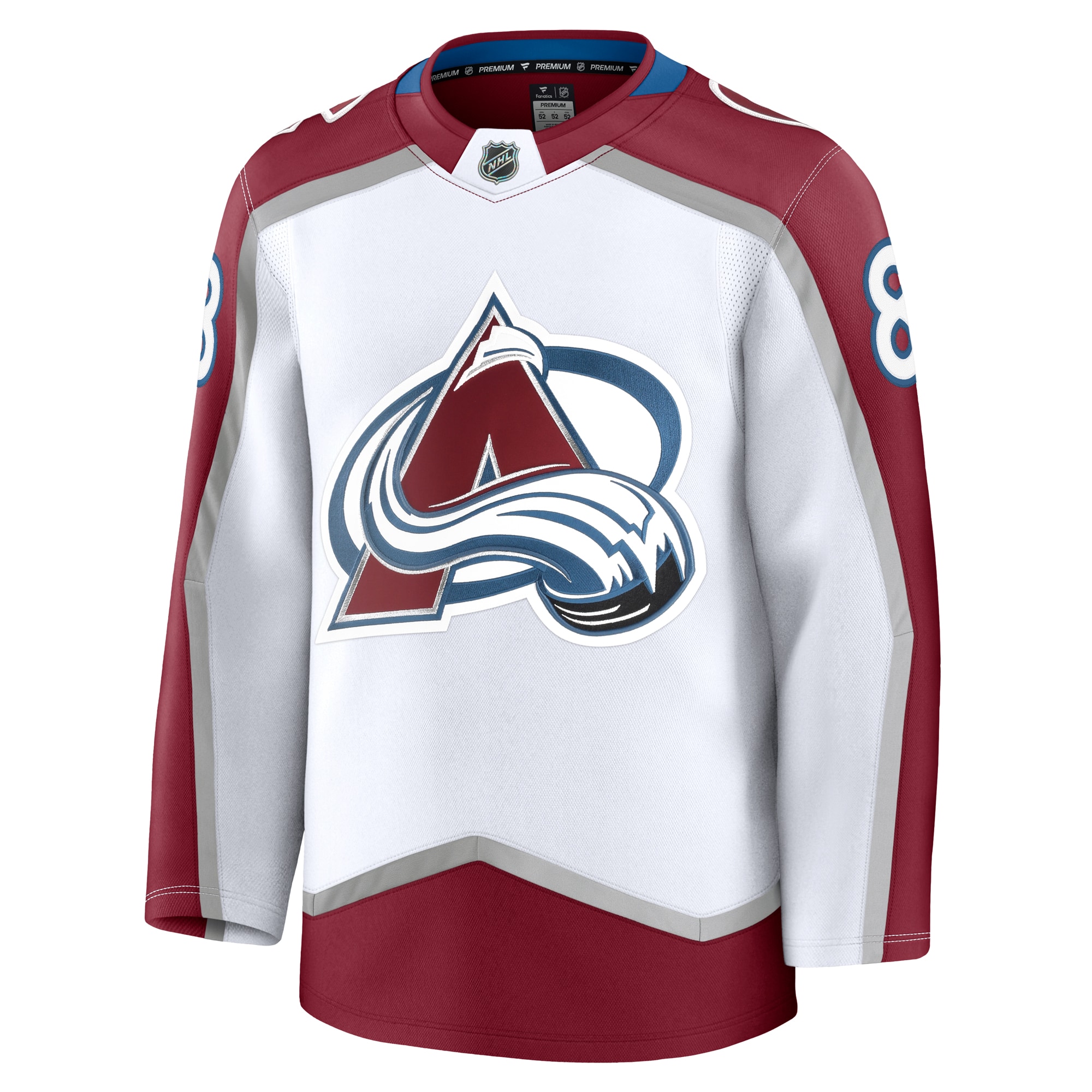 Alternative view of Men's Colorado Avalanche Cale Makar White Away Premium Jersey - JS775 