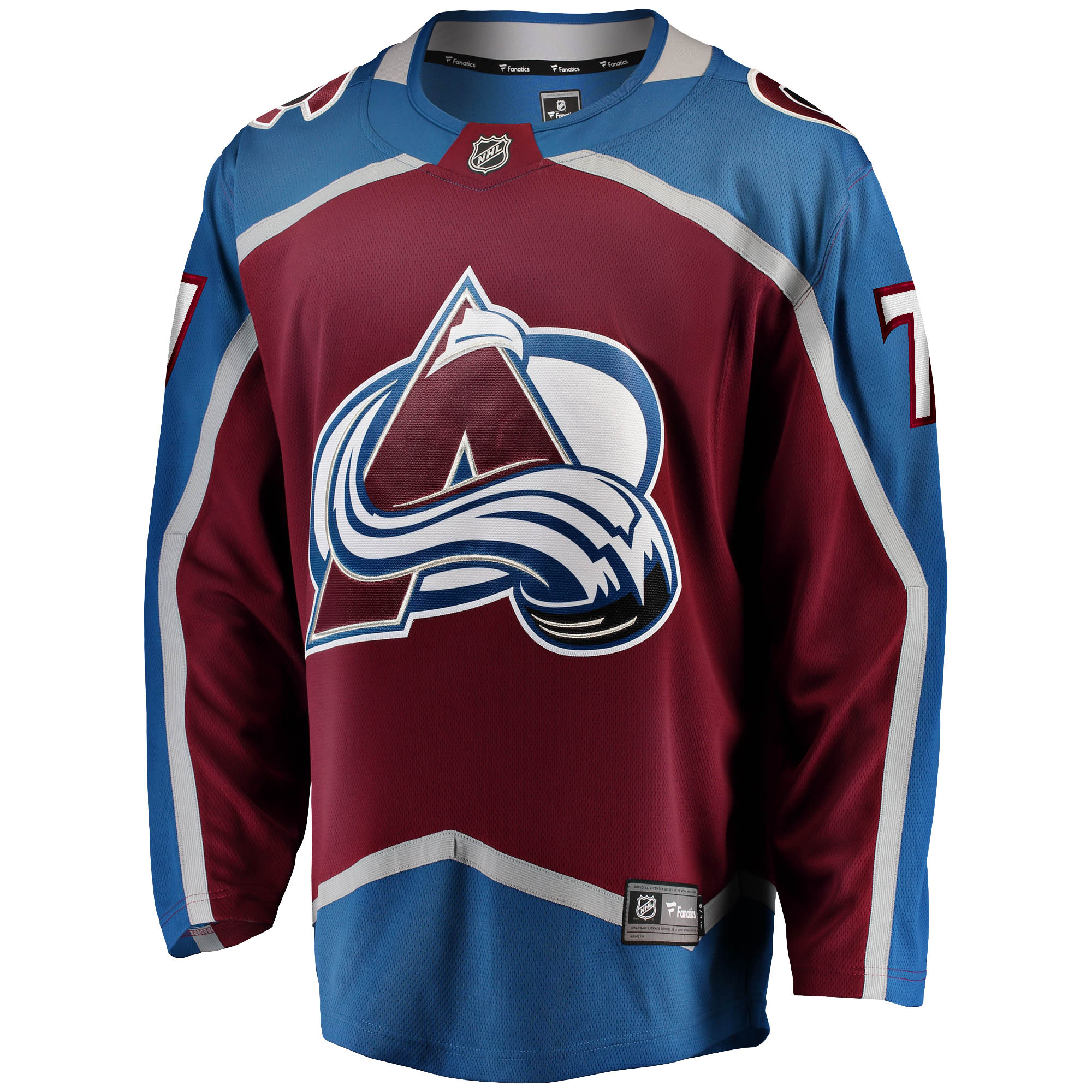 Alternative view of Men's Colorado Avalanche Devon Toews Burgundy Home Breakaway Player Jersey - JS788 