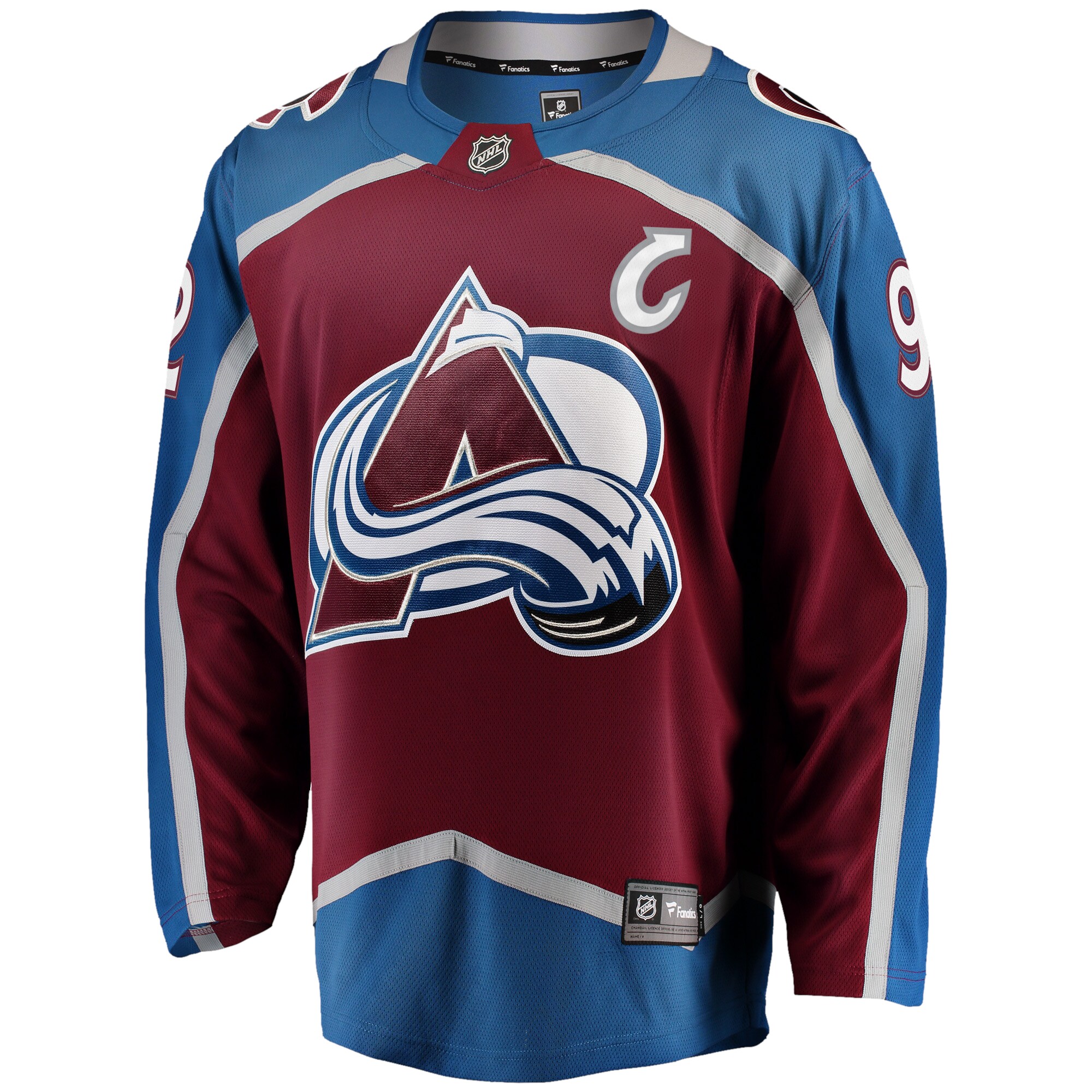 Alternative view of Men's Colorado Avalanche Gabriel Landeskog Burgundy Captain Patch Home Breakaway Jersey - JS125 