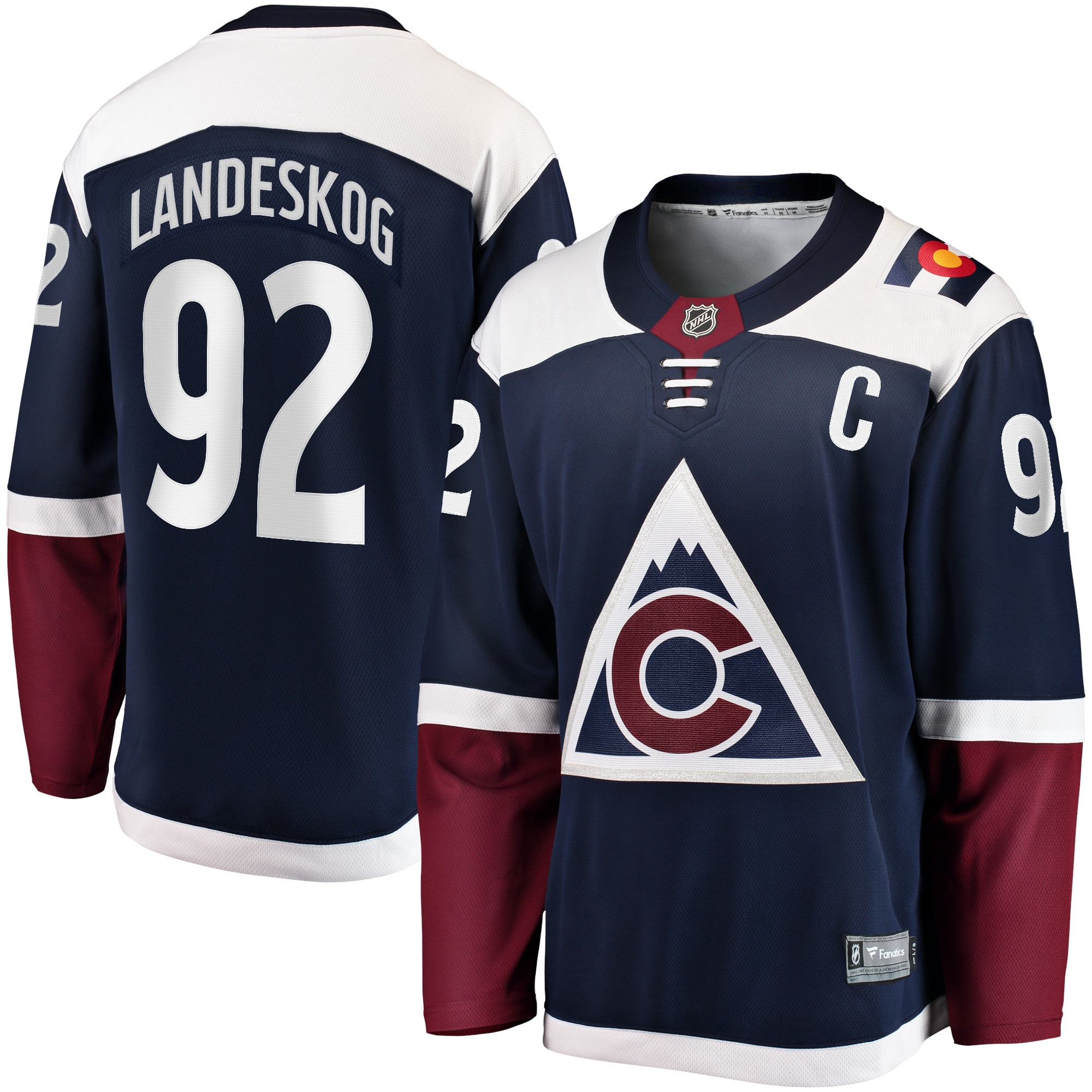 Men's Colorado Avalanche Gabriel Landeskog Navy Premier Breakaway Player Jersey - JS577 