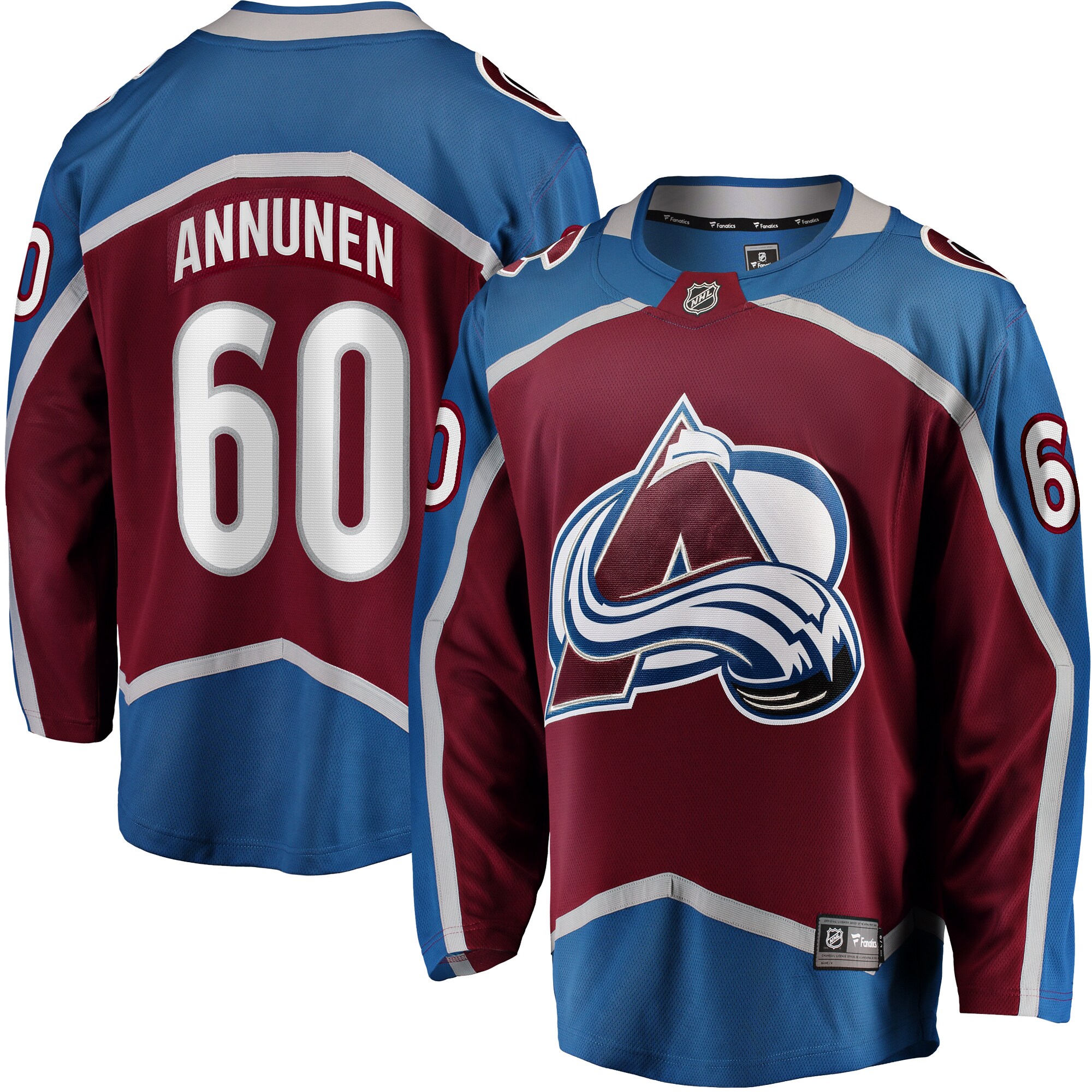 Men's Colorado Avalanche Justus Annunen Burgundy Home Premier Breakaway Player Jersey - JS225 