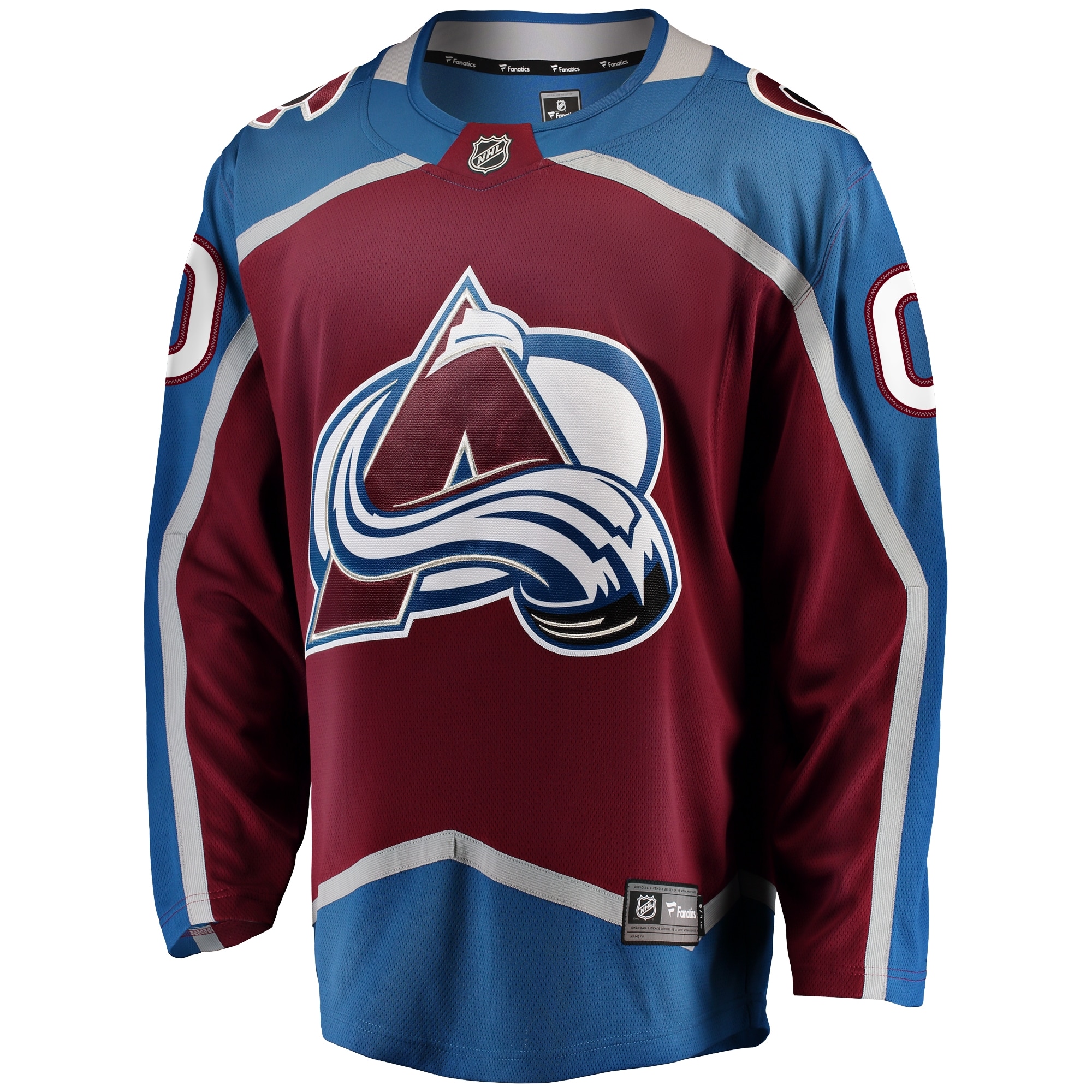 Alternative view of Men's Colorado Avalanche Maroon Home Breakaway Custom Jersey - JS821 