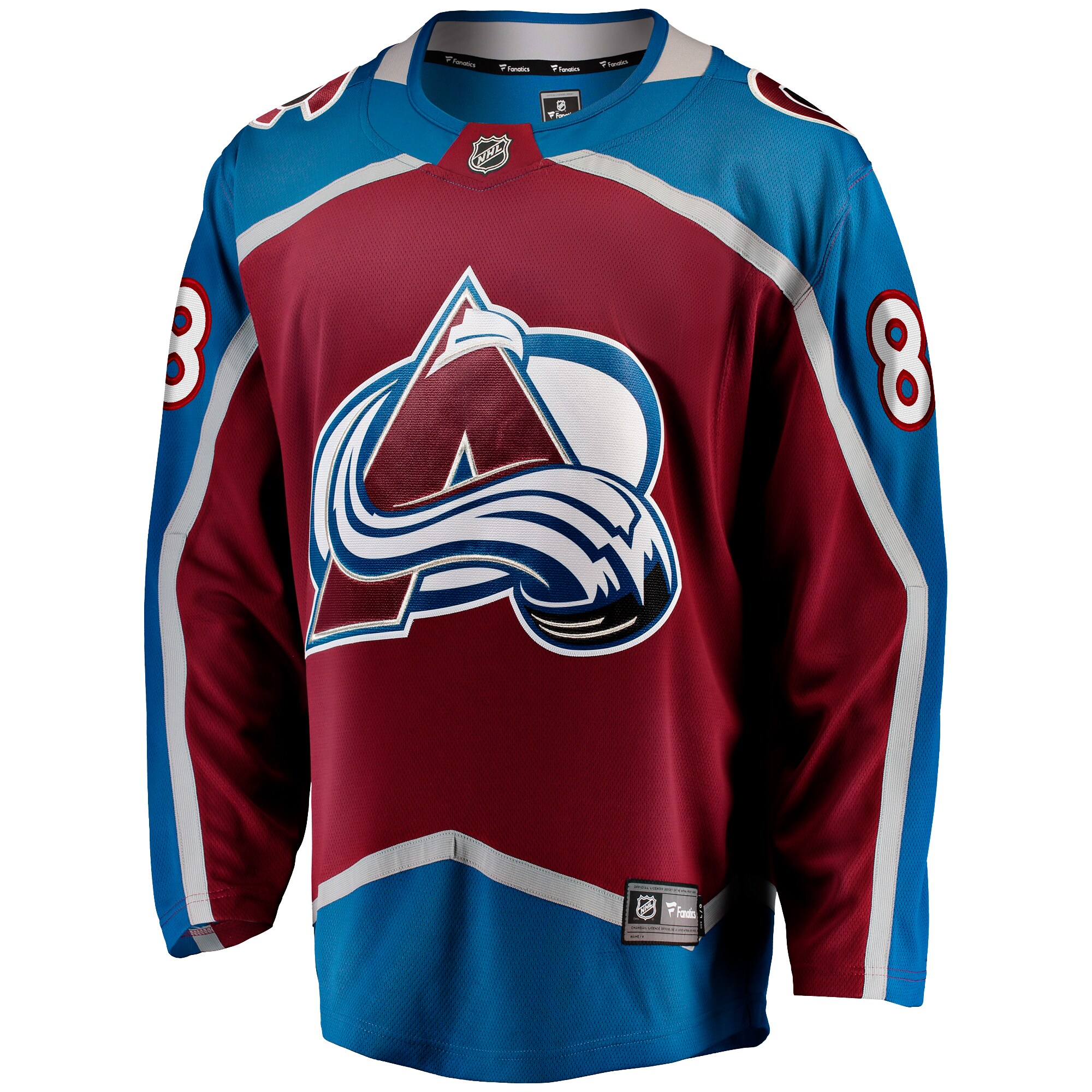 Alternative view of Men's Colorado Avalanche Martin Necas Burgundy Breakaway Player Jersey - JS238 