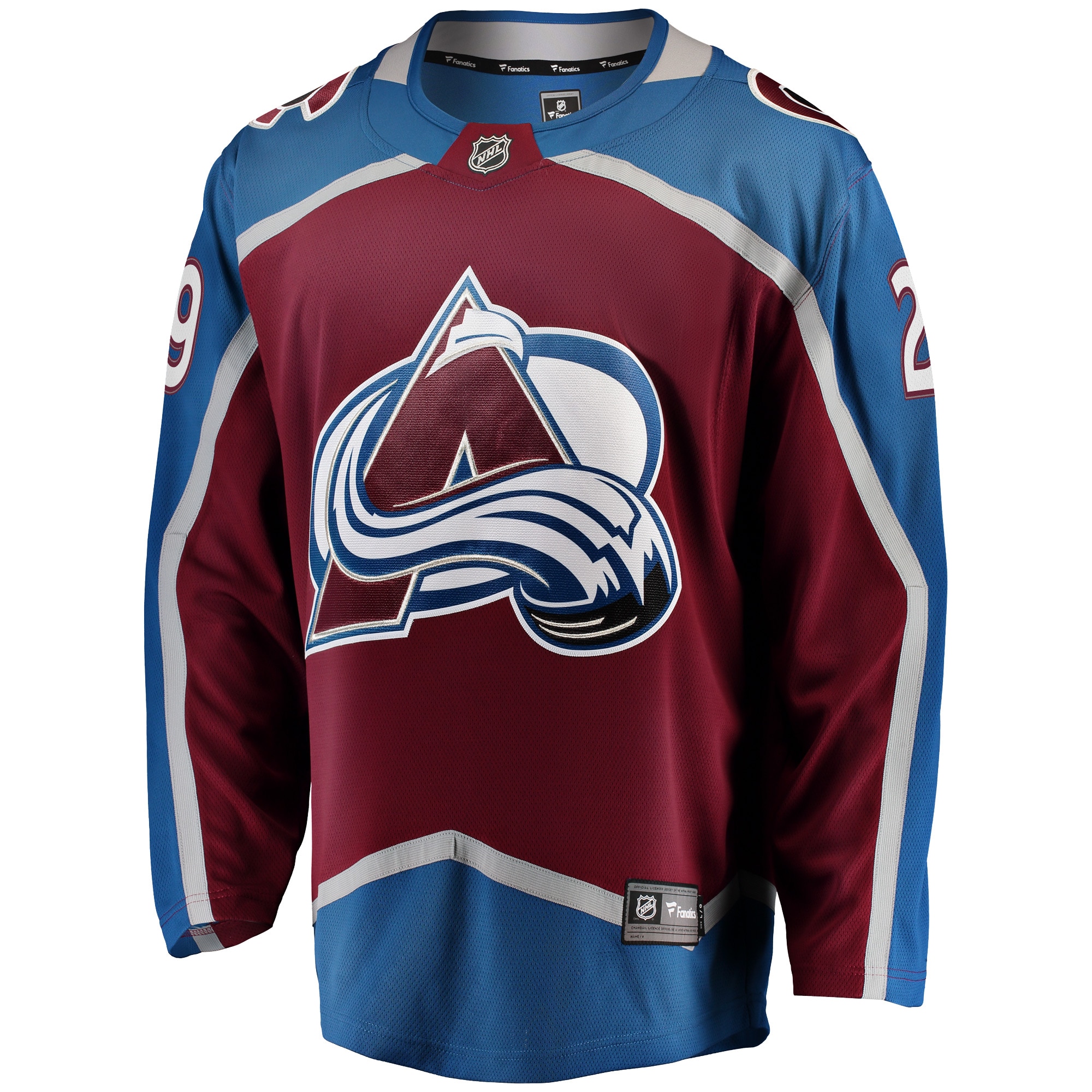 Alternative view of Men's Colorado Avalanche Nathan MacKinnon Burgundy Breakaway Player Jersey - JS760 