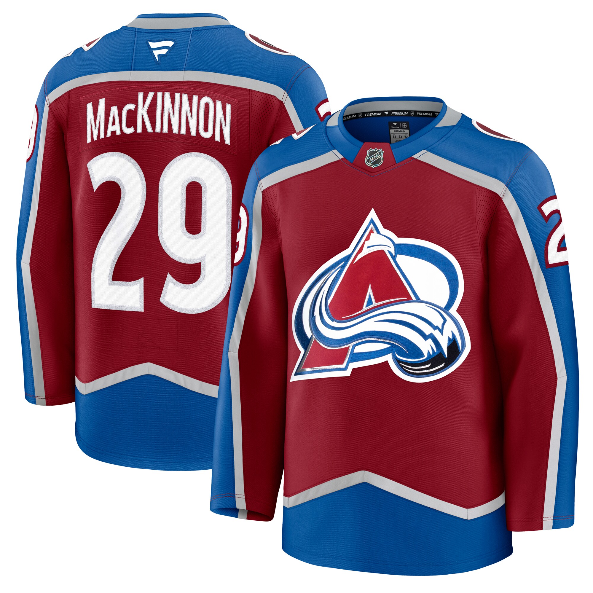 Men's Colorado Avalanche Nathan MacKinnon Burgundy Home Premium Jersey - JS483 