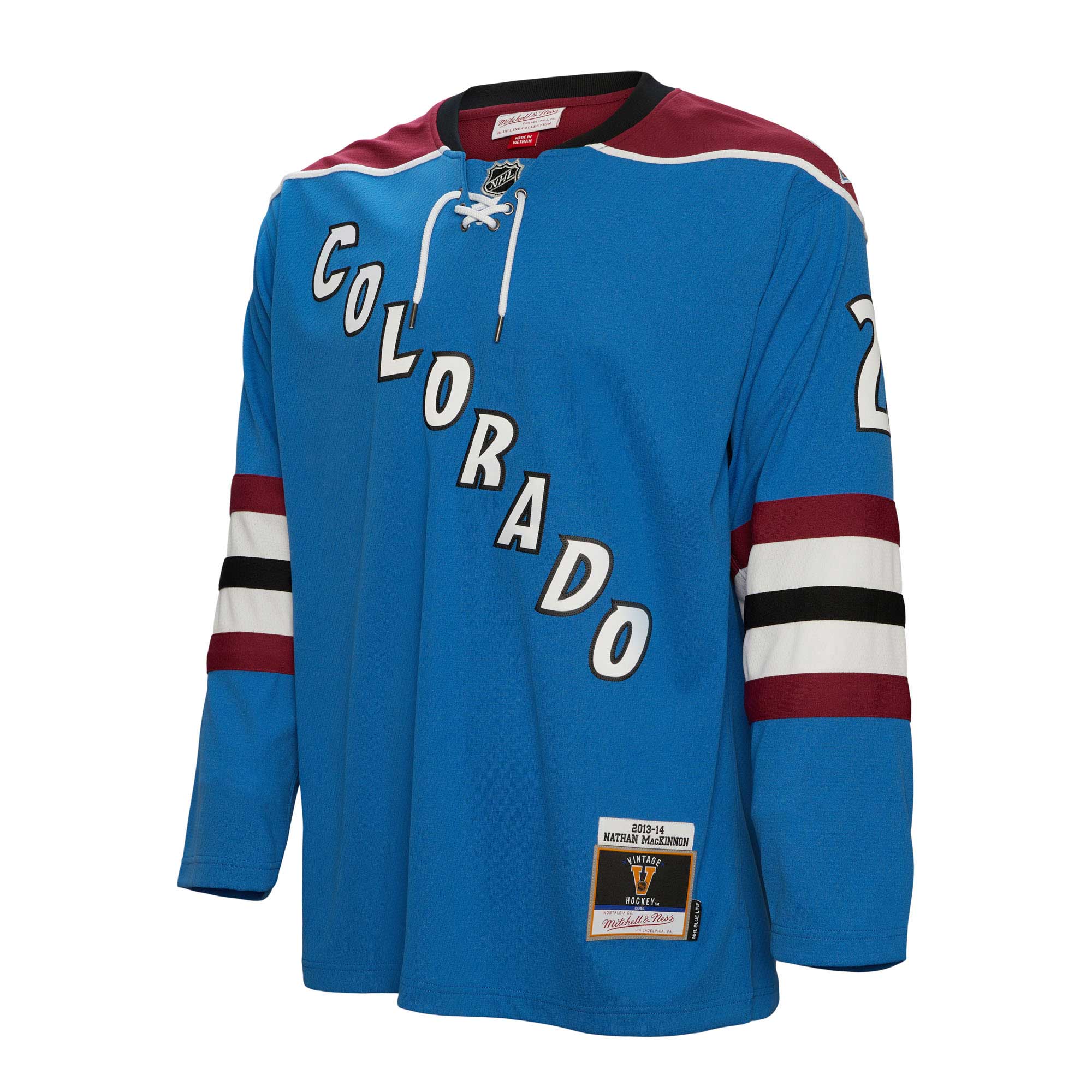 Alternative view of Men's Colorado Avalanche Nathan MacKinnon Mitchell & Ness Blue Big & Tall 2013 Blue Line Player Jersey - JS937 