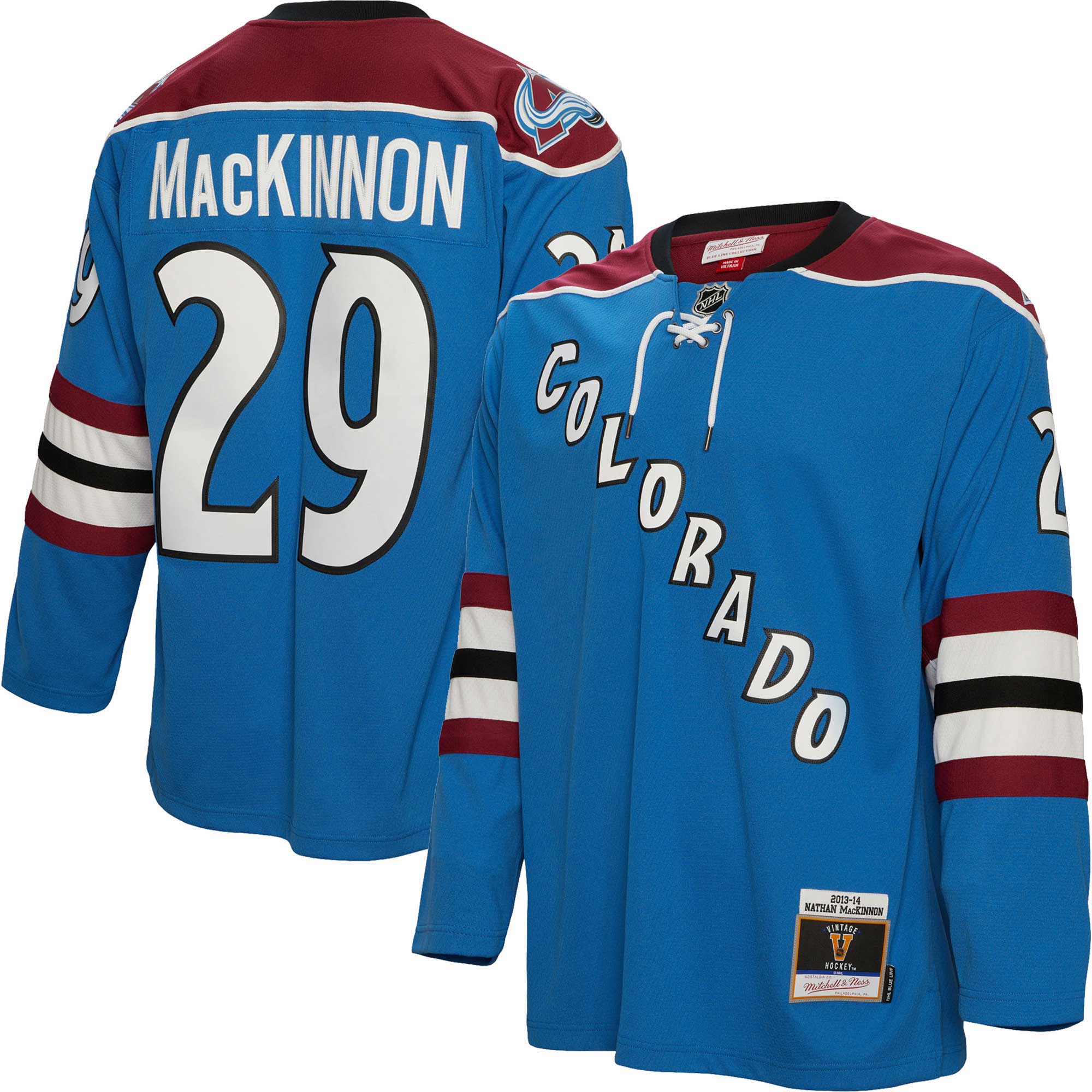 Men's Colorado Avalanche Nathan MacKinnon Mitchell & Ness Blue Big & Tall 2013 Blue Line Player Jersey - JS937 
