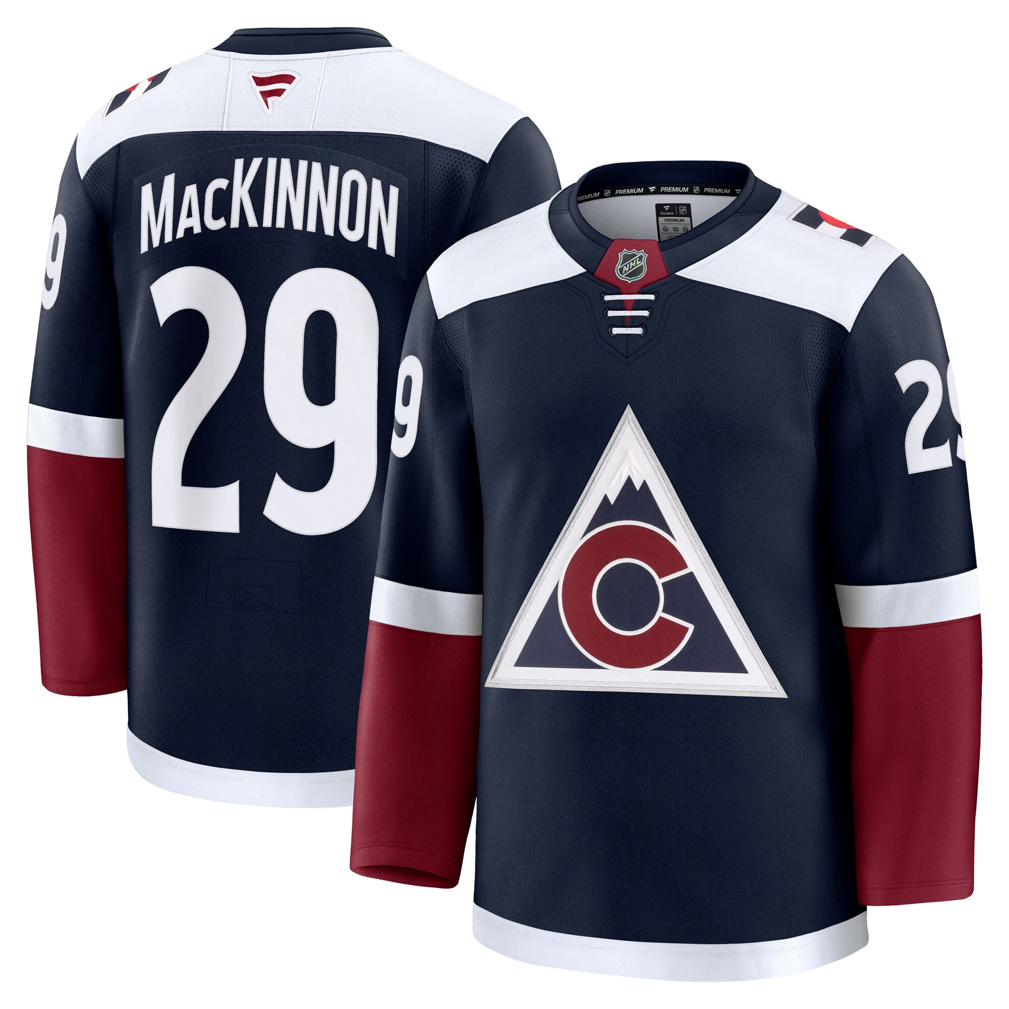 Men's Colorado Avalanche Nathan MacKinnon Navy Alternate Premium Jersey - JS164 