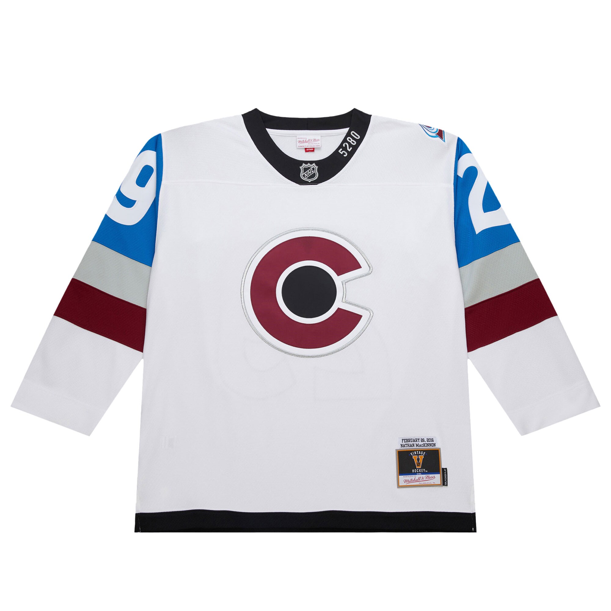 Alternative view of Men's Colorado Avalanche Nathan MacKinnon White 2016-17 Power Play Jersey - JS382 