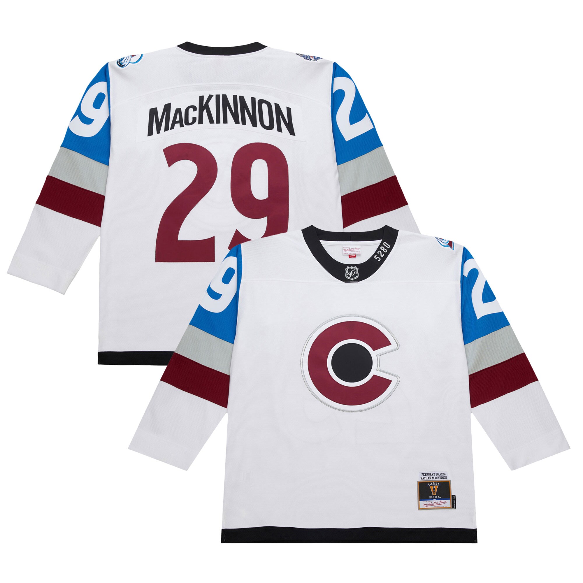 Men's Colorado Avalanche Nathan MacKinnon White 2016-17 Power Play Jersey - JS382 