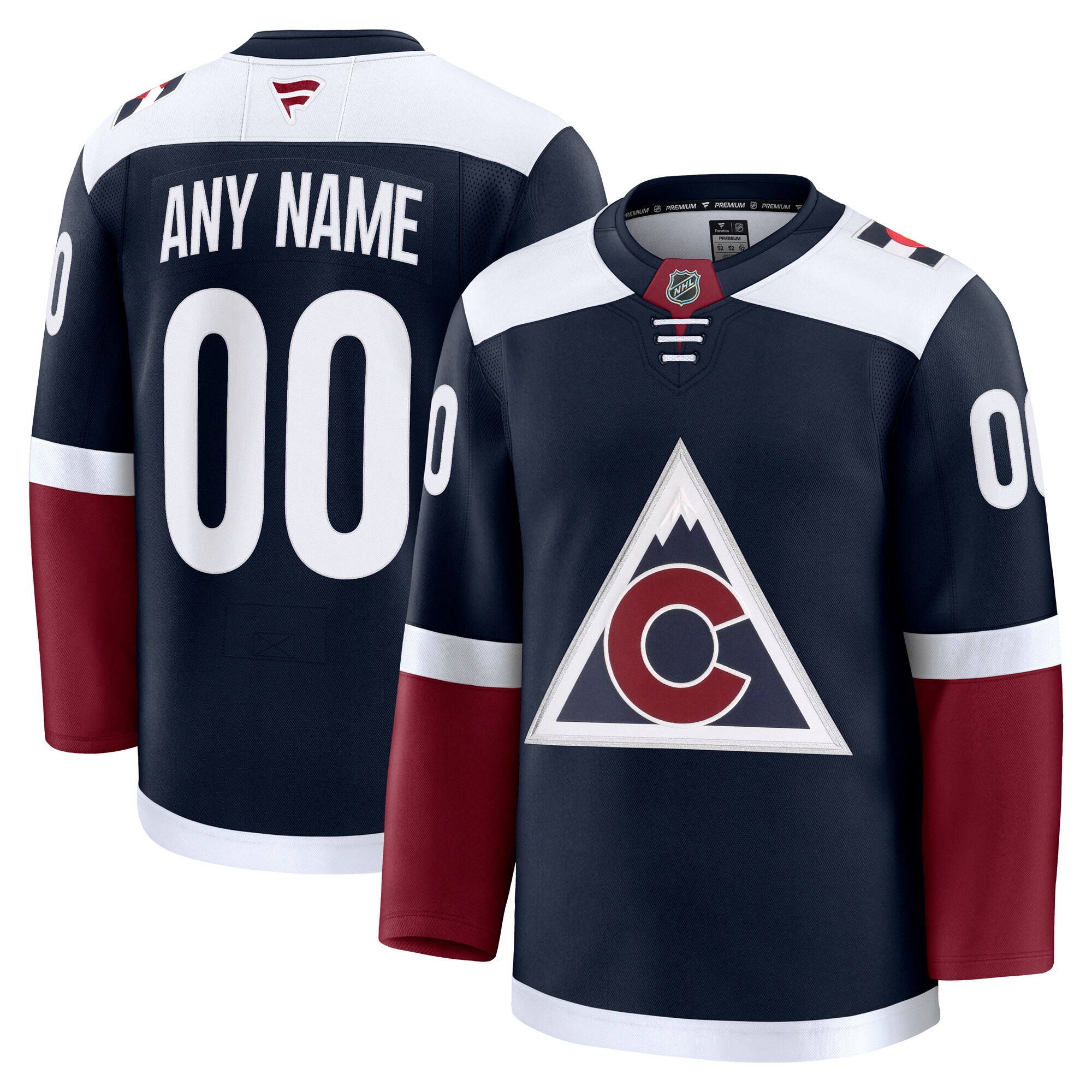 Men's Colorado Avalanche Navy Alternate Premium Custom Jersey - JS428 