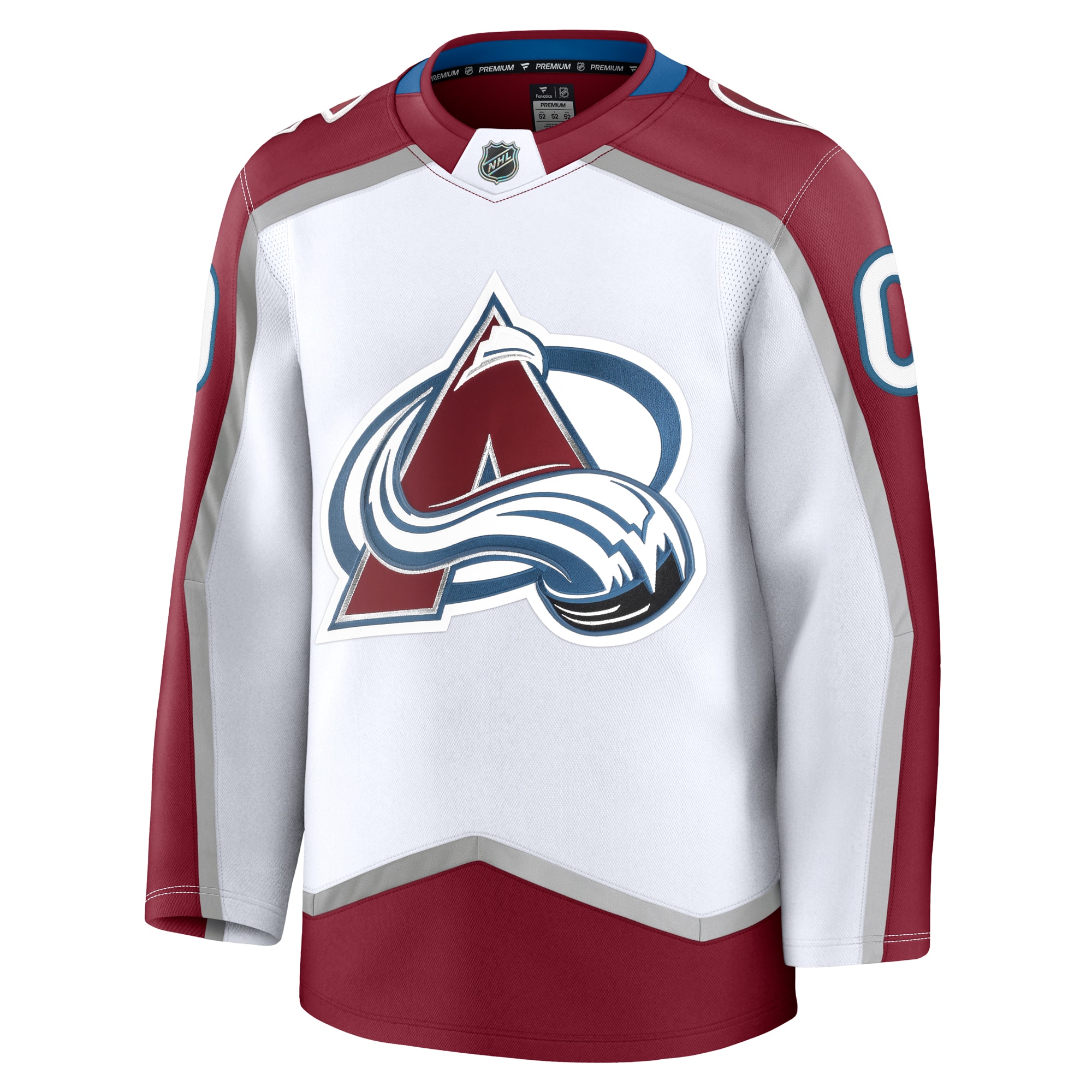 Alternative view of Men's Colorado Avalanche White Away Premium Custom Jersey - JS139 