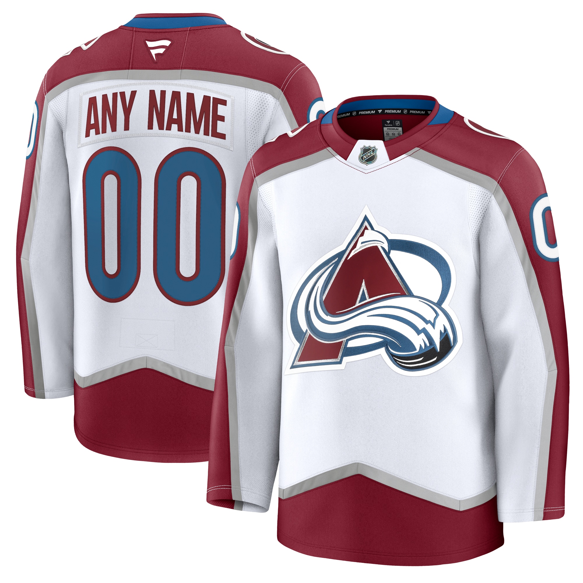 Men's Colorado Avalanche White Away Premium Custom Jersey - JS602 