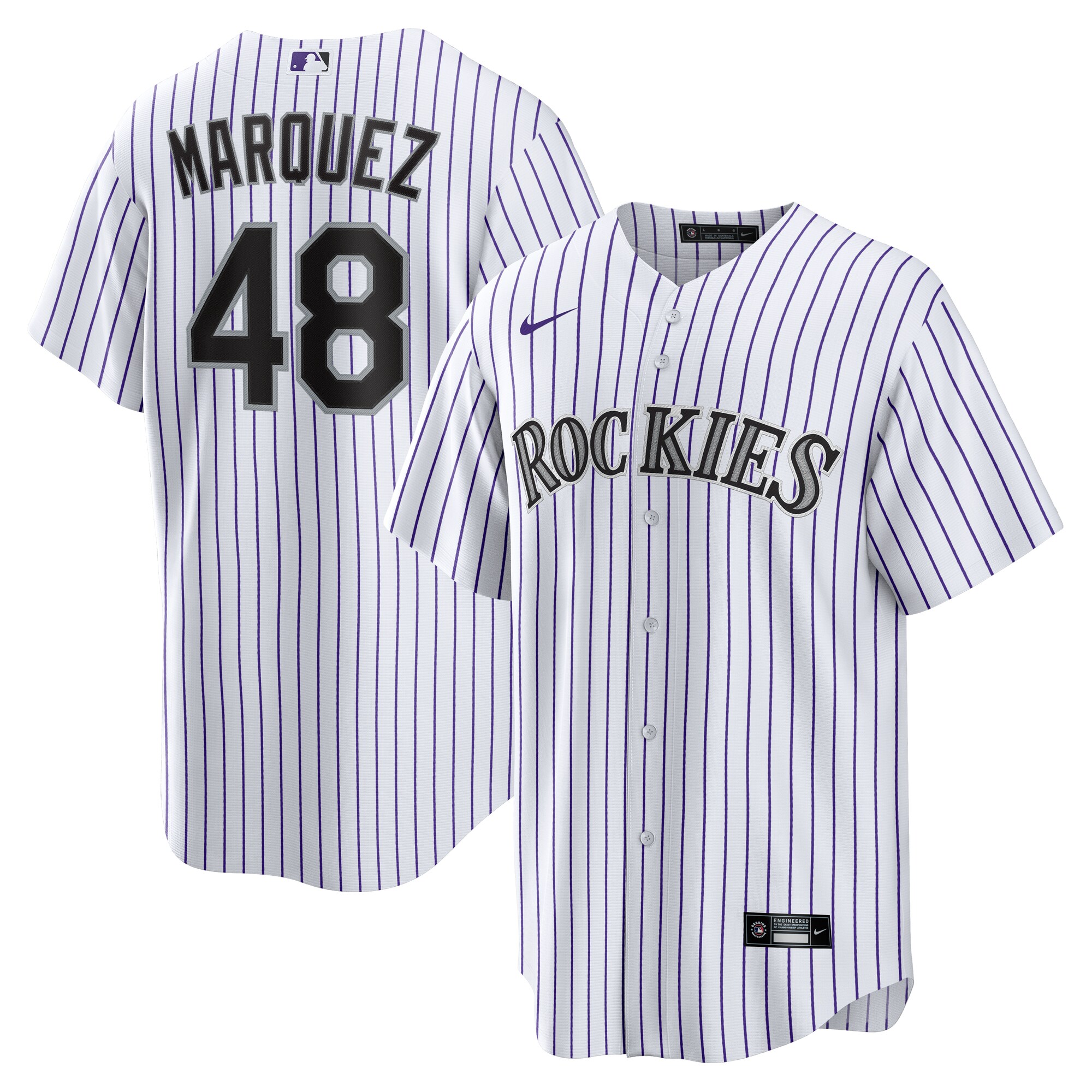 Men's Colorado Rockies German Marquez White Home Jersey