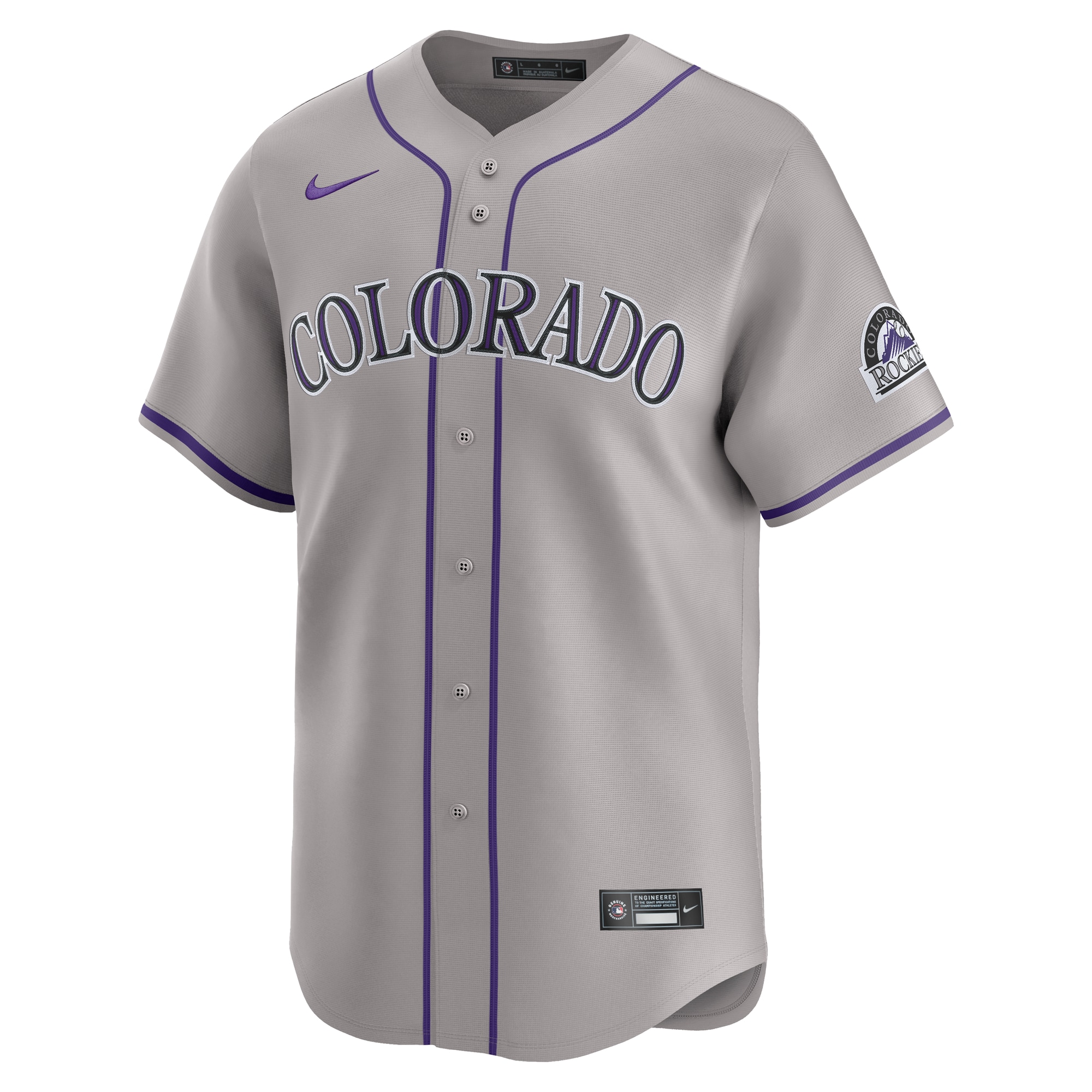 Alternative view of Men's Colorado Rockies Gray Road Limited Jersey