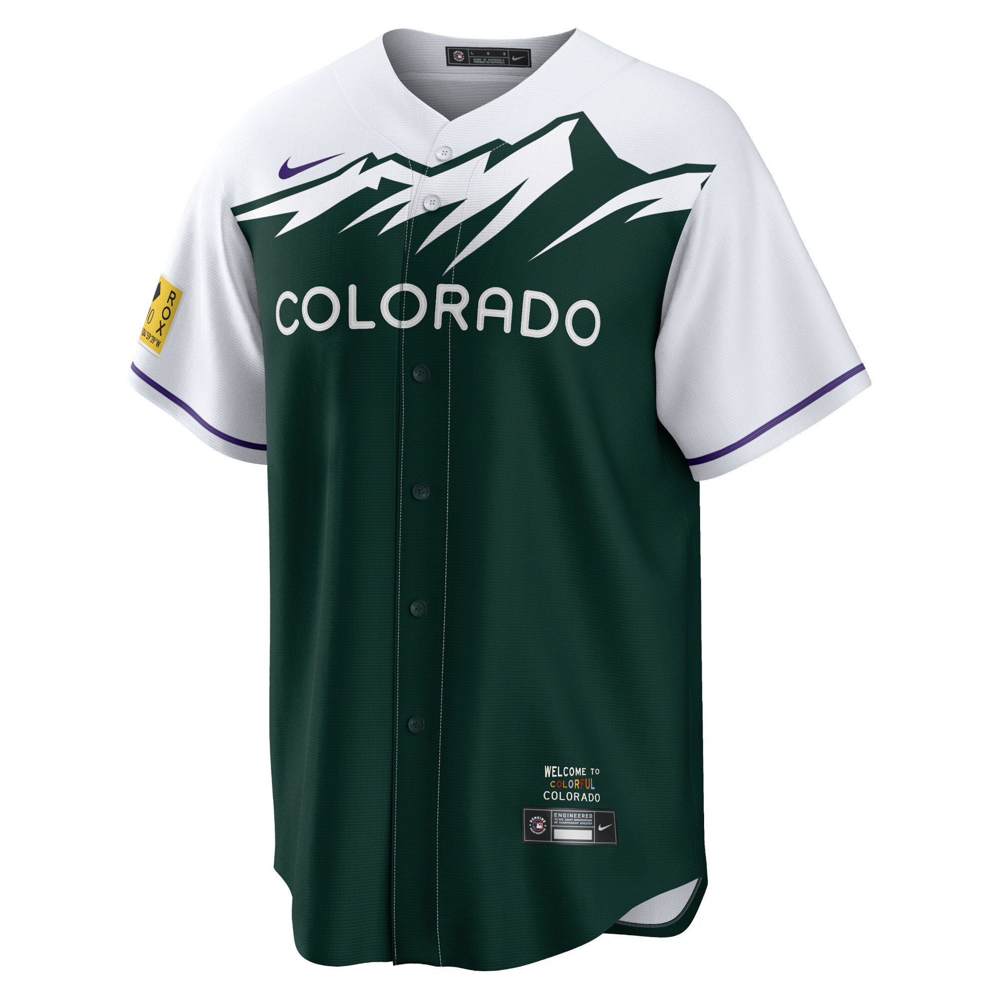 Alternative view of Men's Colorado Rockies Green City Connect Team Jersey