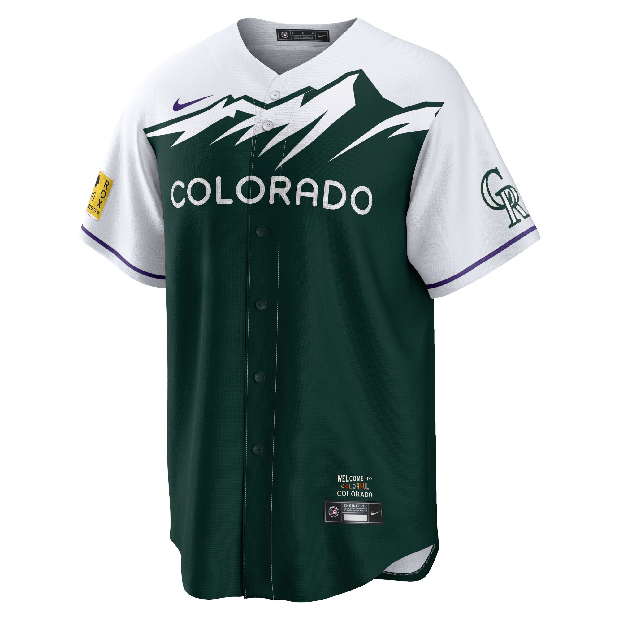 Alternative view of Men's Colorado Rockies Green City Connect Team Jersey