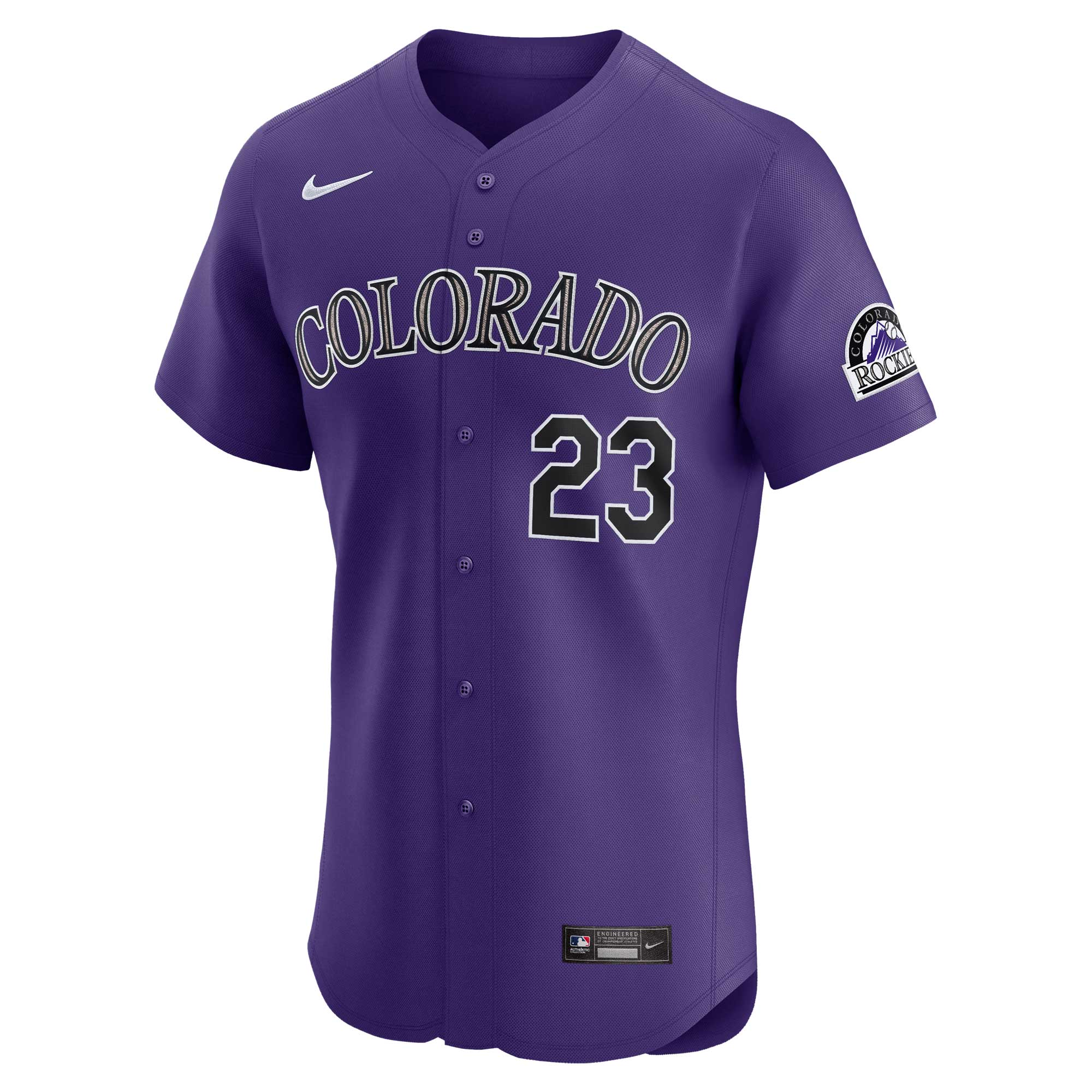 Alternative view of Men's Colorado Rockies Kris Bryant Purple Alternate Elite Player Jersey