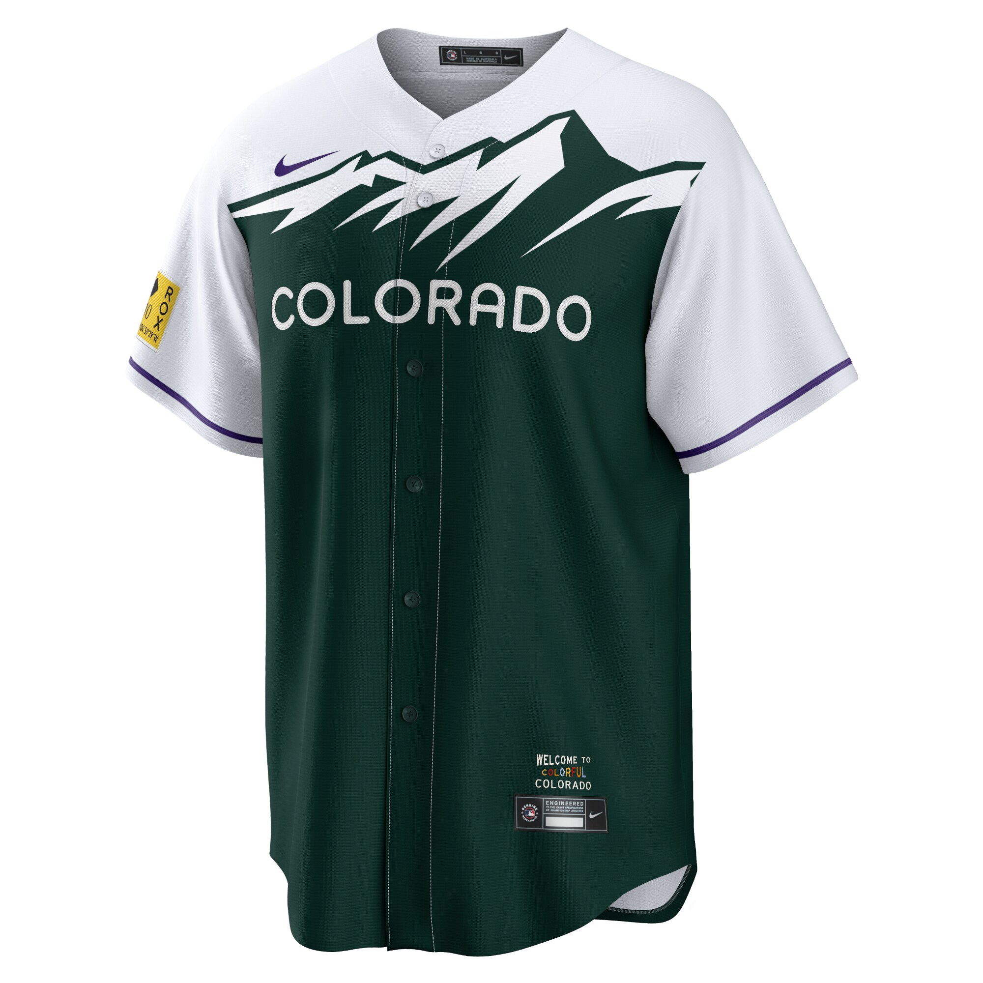 Alternative view of Men's Colorado Rockies Kris Bryant White/Forest Green City Connect Player Jersey