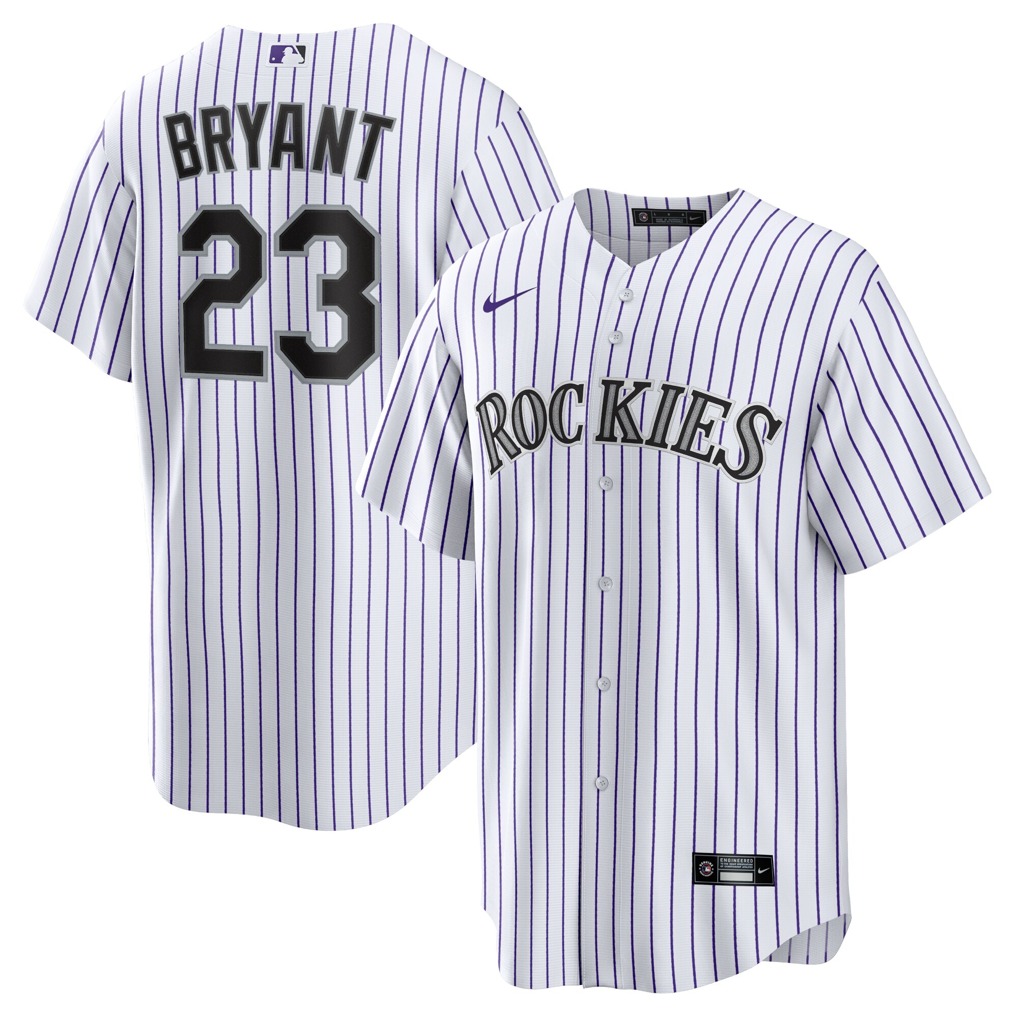 Men's Colorado Rockies Kris Bryant White/Purple Player Jersey