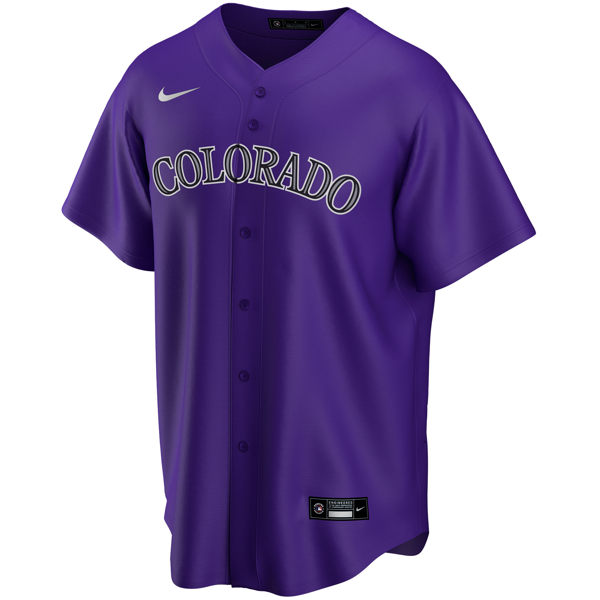 Alternative view of Men's Colorado Rockies Purple Alternate Custom Jersey