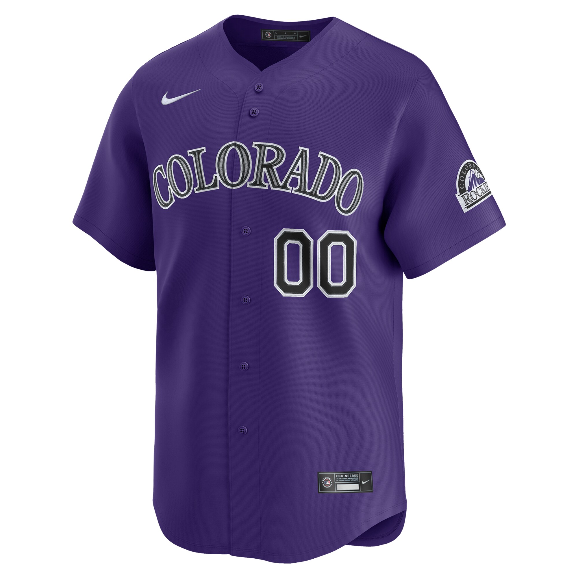 Alternative view of Men's Colorado Rockies Purple Alternate Limited Custom Jersey