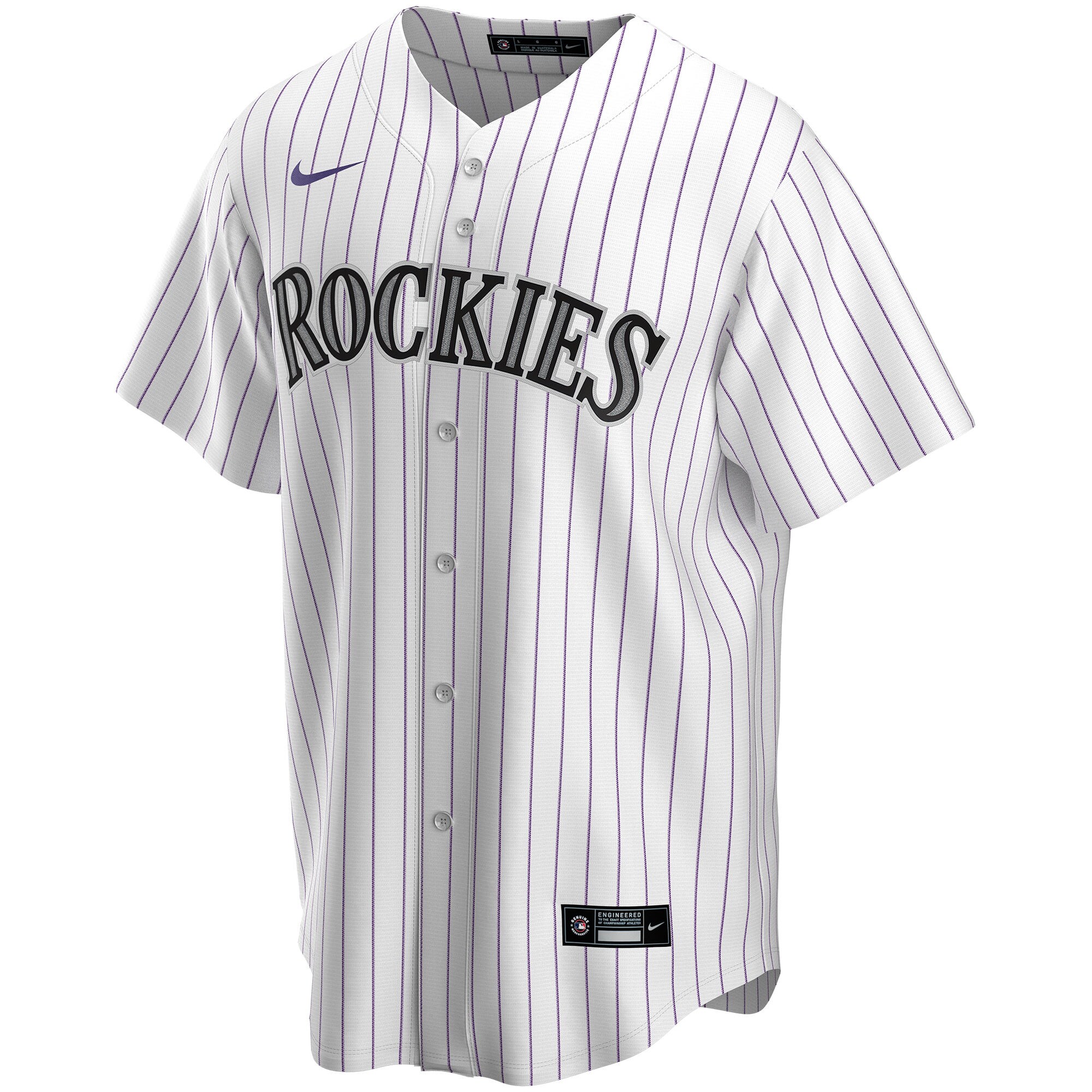 Alternative view of Men's Colorado Rockies White Home Custom Jersey