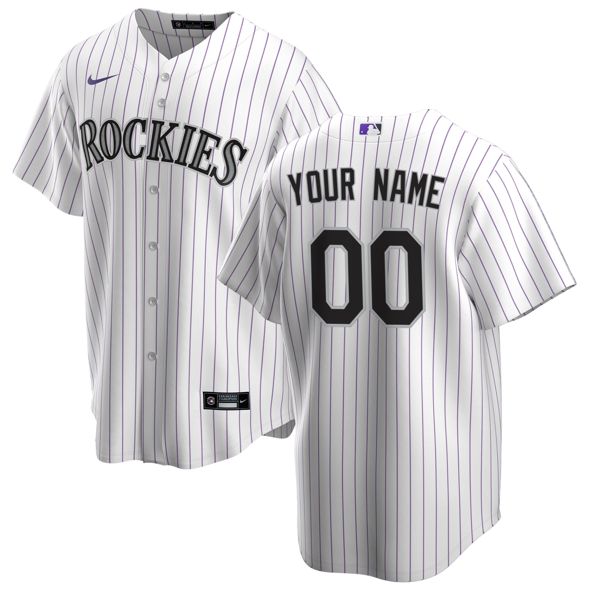 Men's Colorado Rockies White Home Custom Jersey