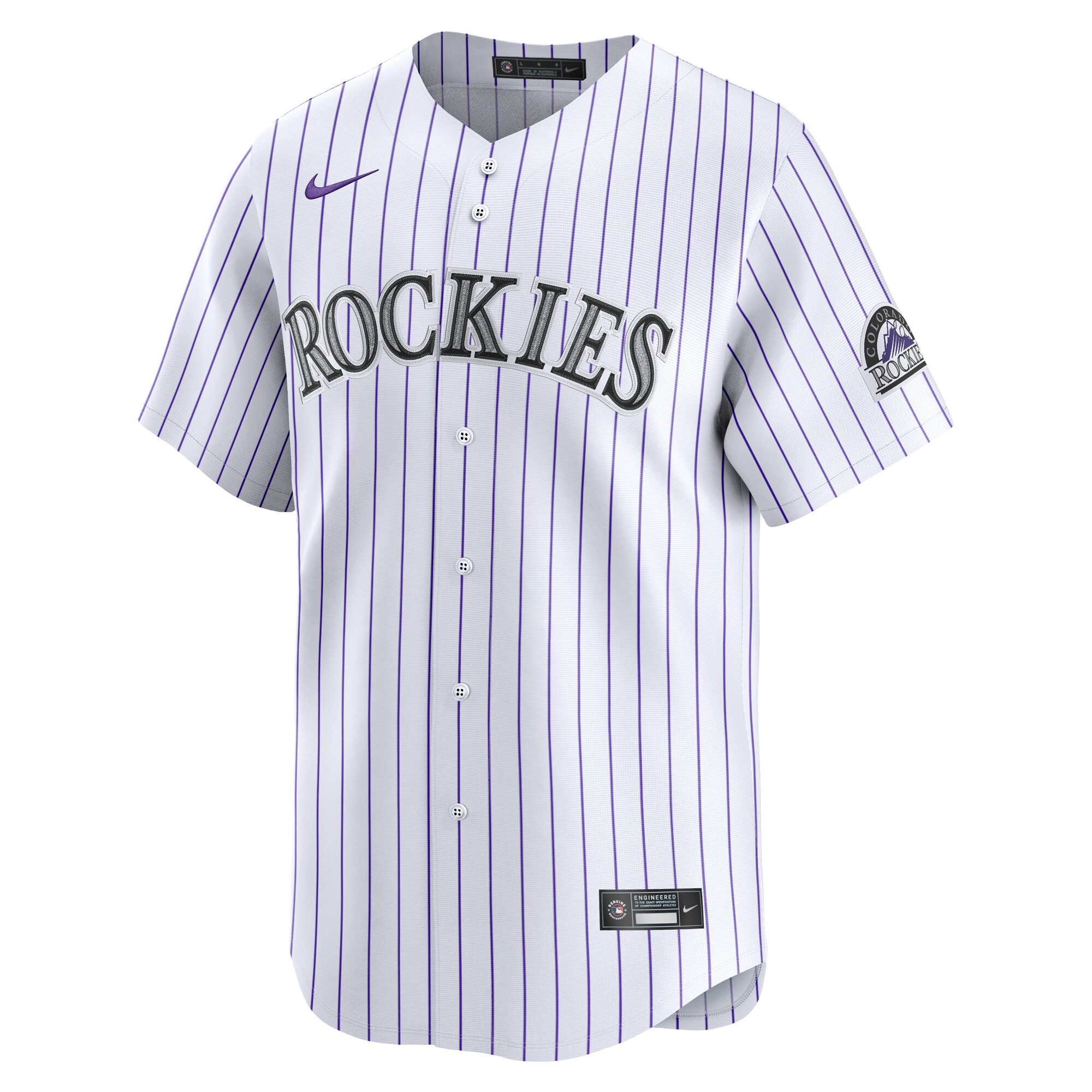 Alternative view of Men's Colorado Rockies White Home Limited Jersey