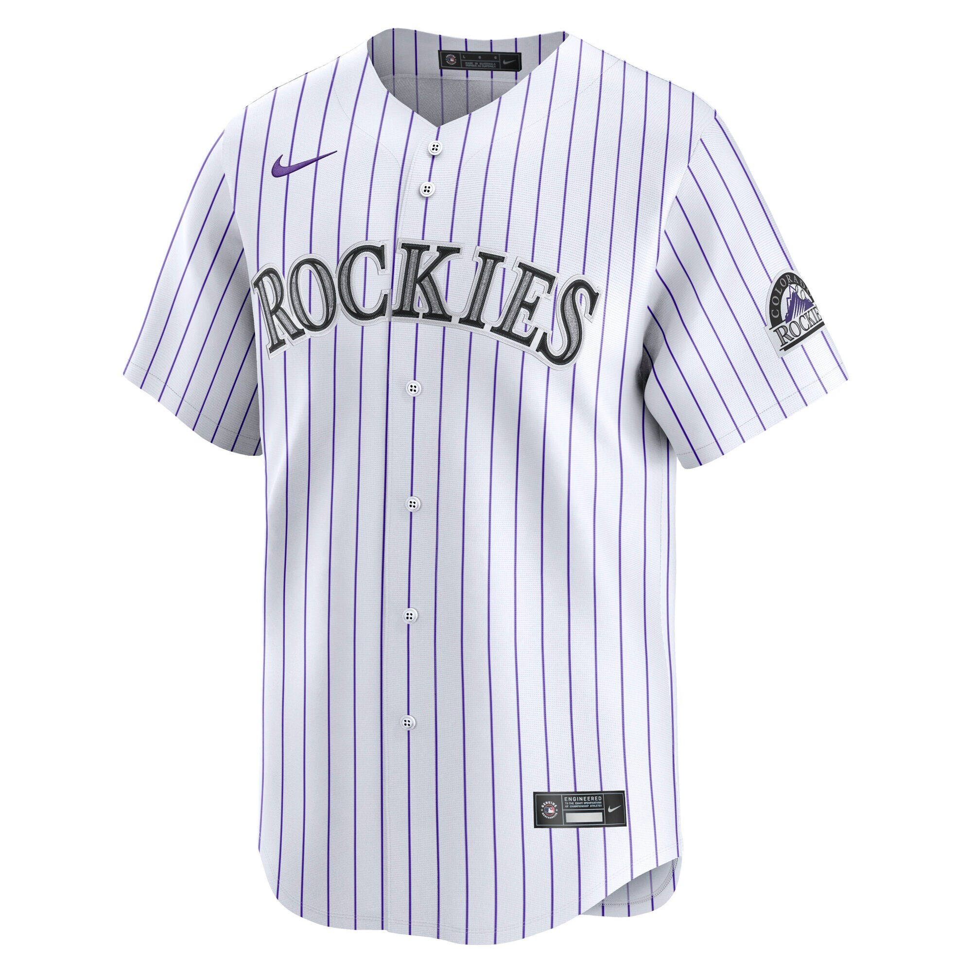 Alternative view of Men's Colorado Rockies White Home Limited Jersey