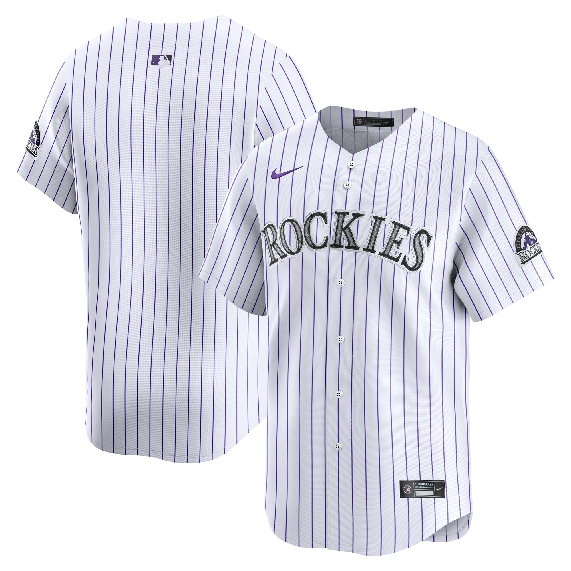 Men's Colorado Rockies White Home Limited Jersey