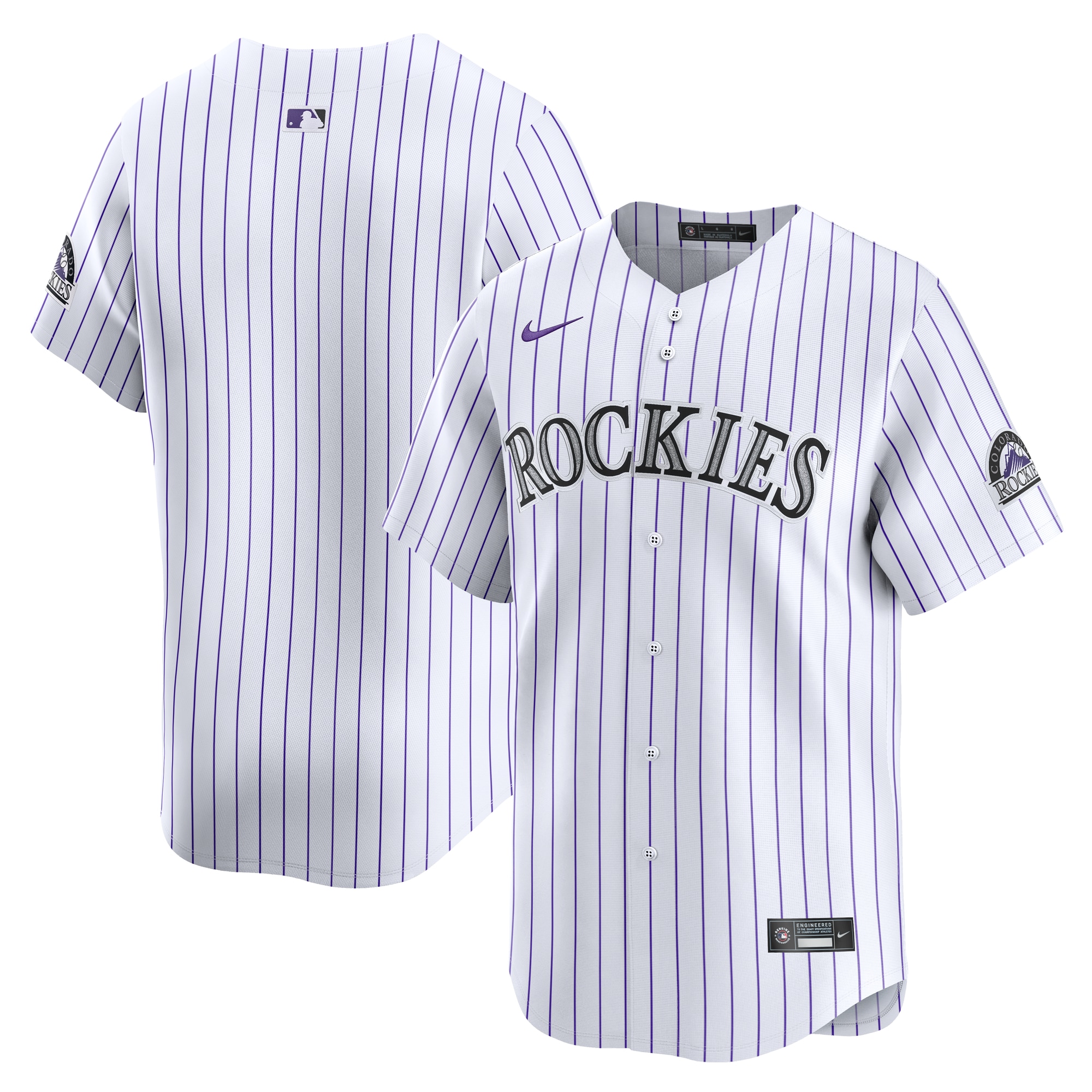 Men's Colorado Rockies White Home Limited Player Jersey