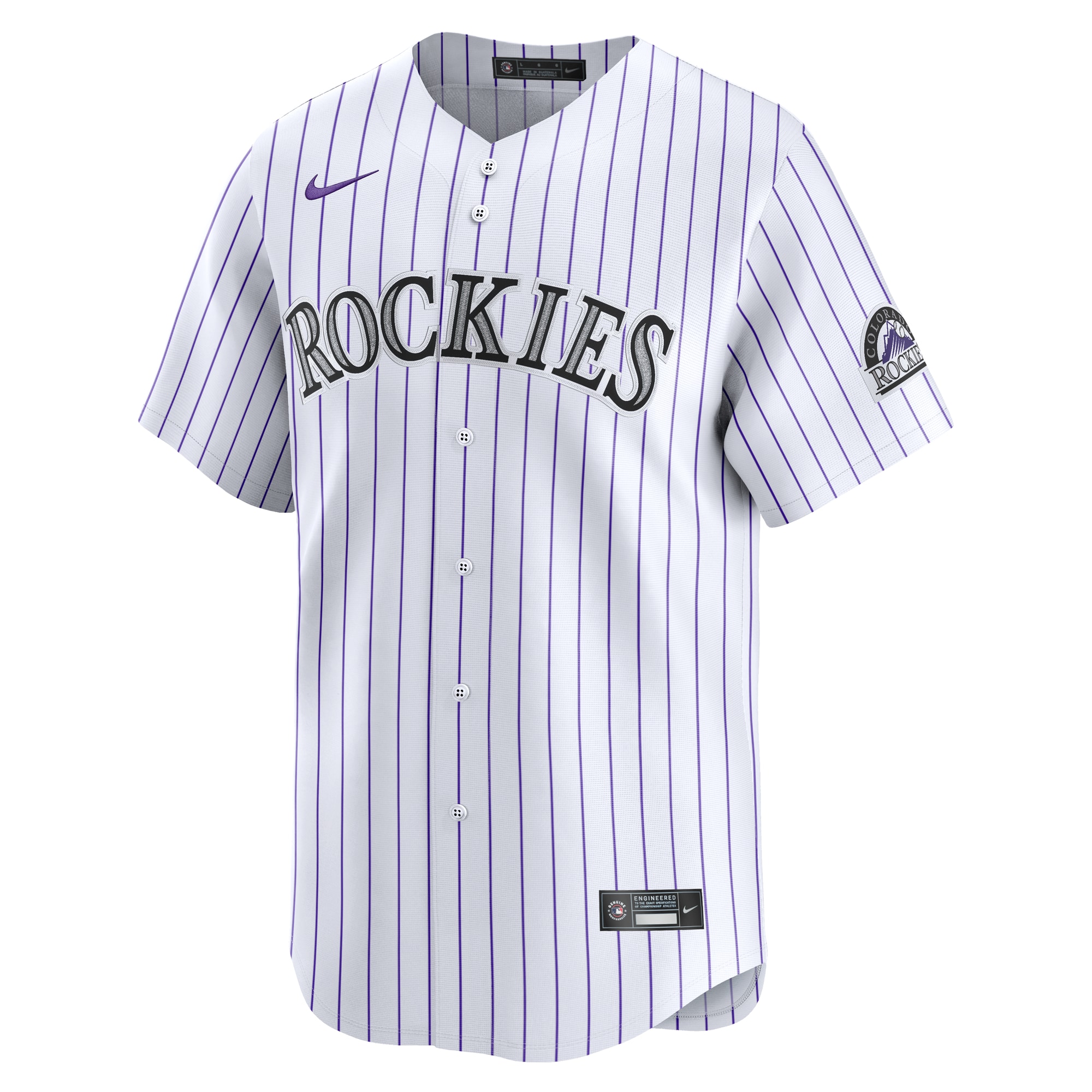 Alternative view of Men's Colorado Rockies White Home Limited Player Jersey