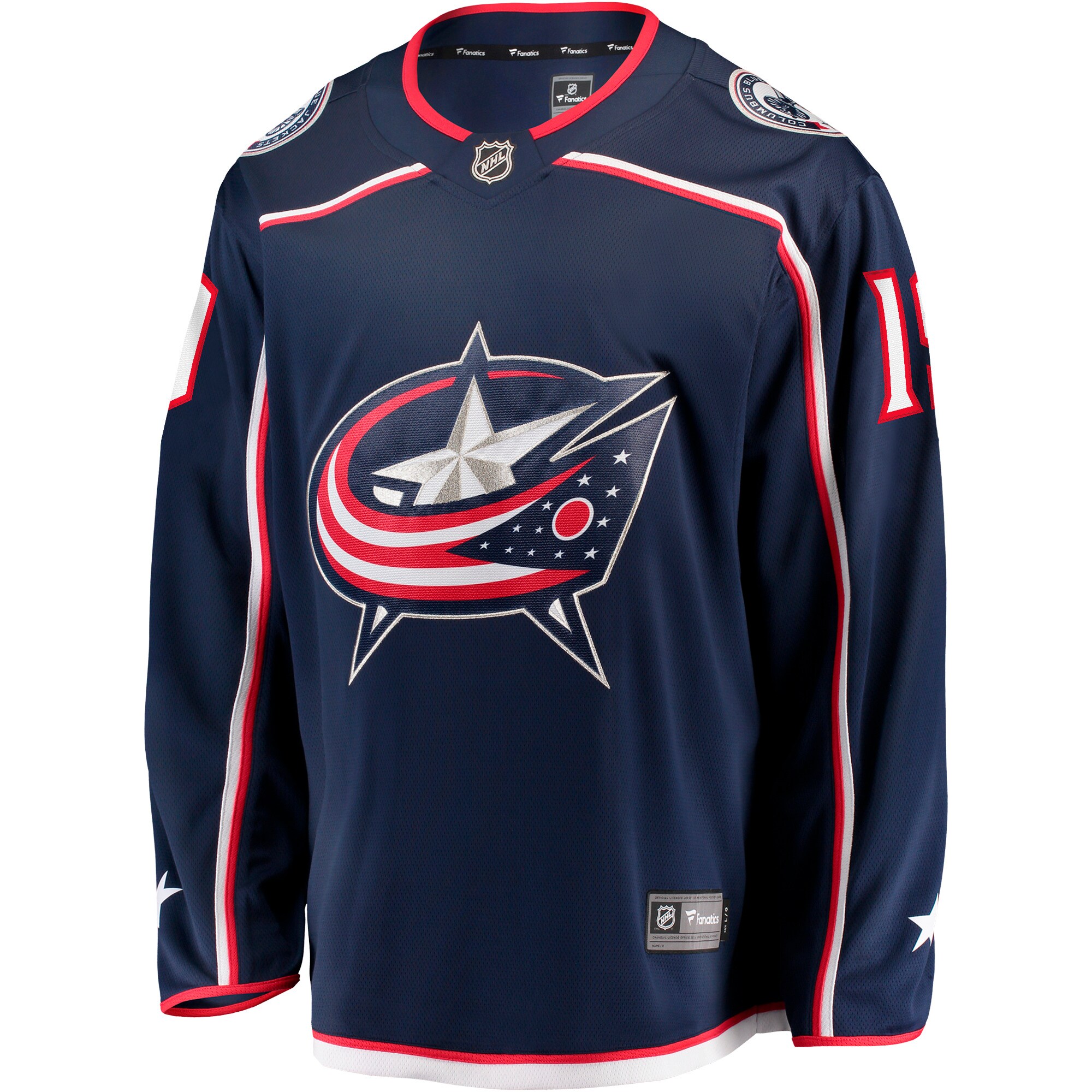 Alternative view of Men's Columbus Blue Jackets Adam Fantilli Navy Home Premier Breakaway Player Jersey - JS453 
