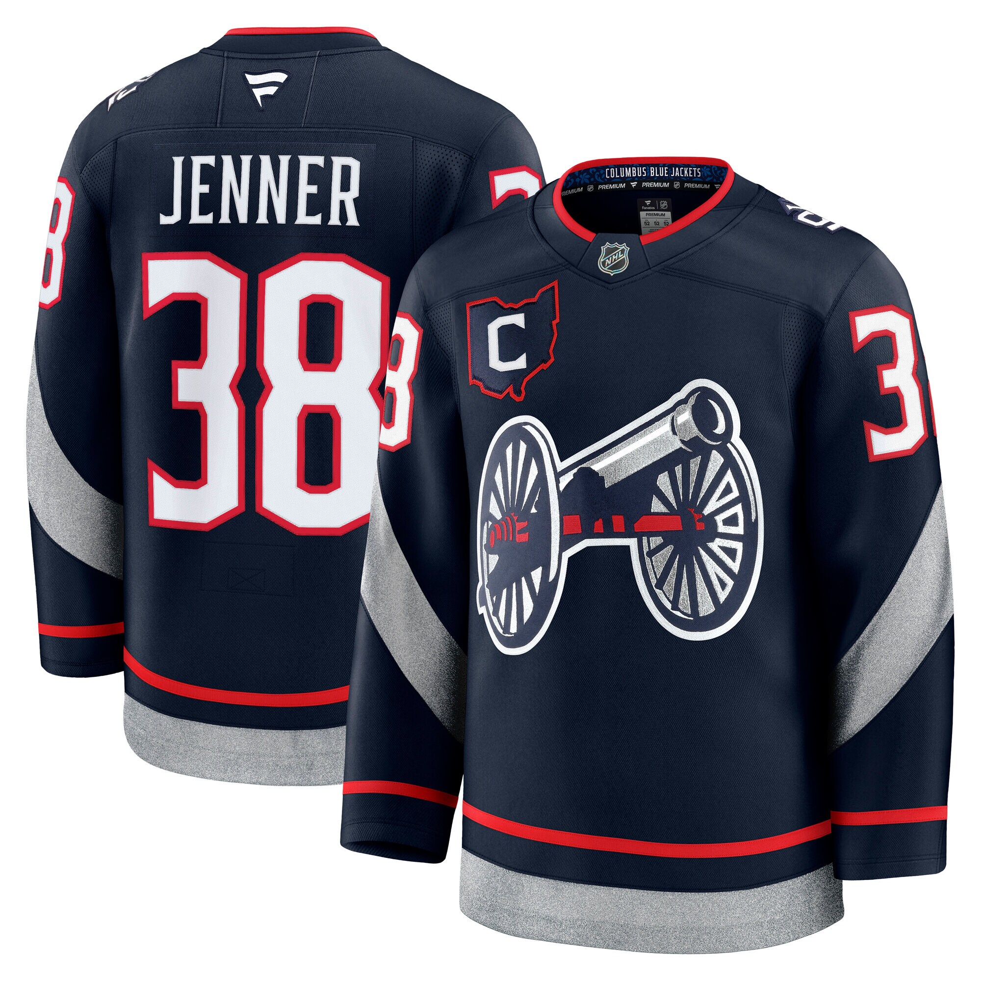 Men's Columbus Blue Jackets Boone Jenner Navy 2025 NHL Stadium Series Premium Player Jersey - JS316 