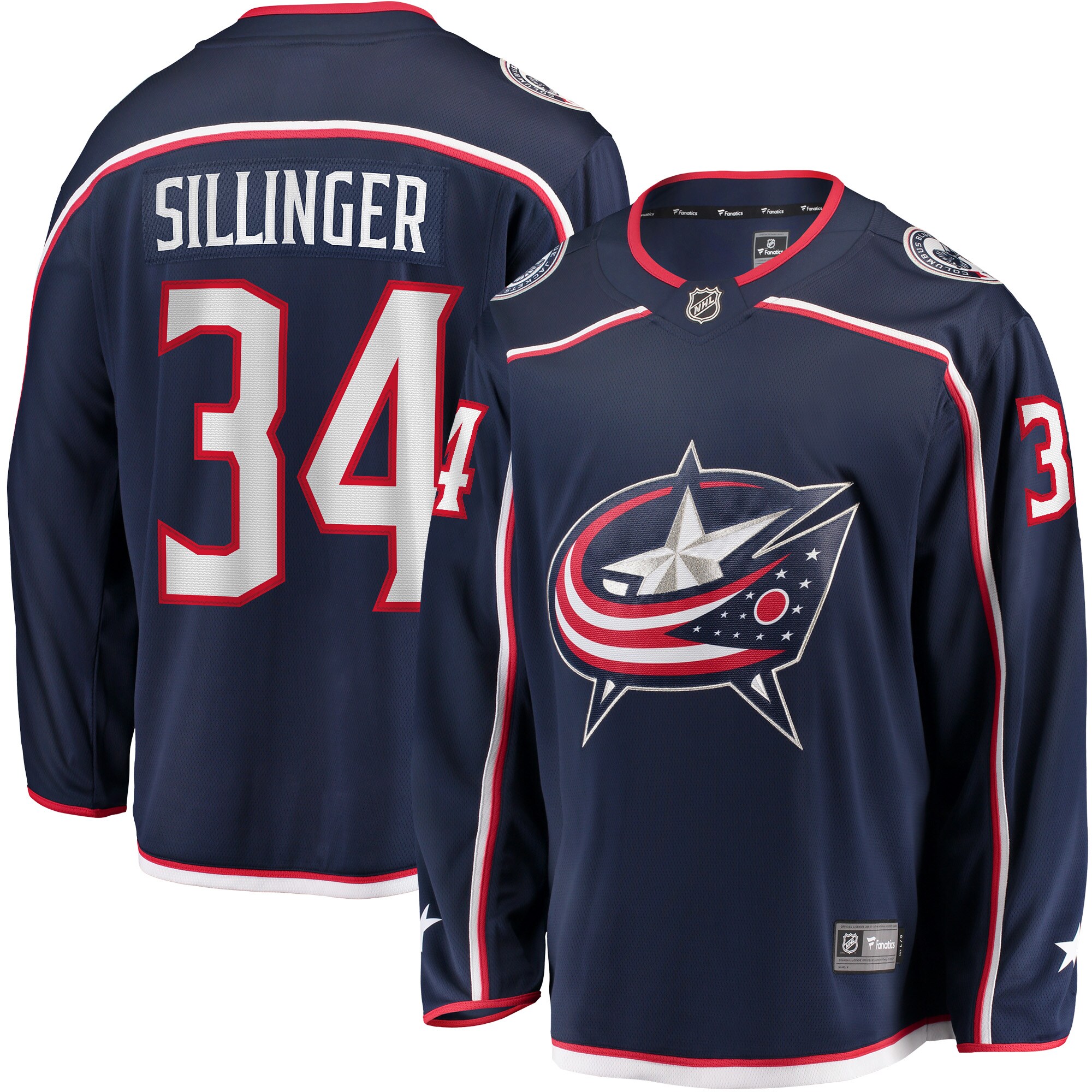 Men's Columbus Blue Jackets Cole Sillinger Navy Home Breakaway Player Jersey - JS919 