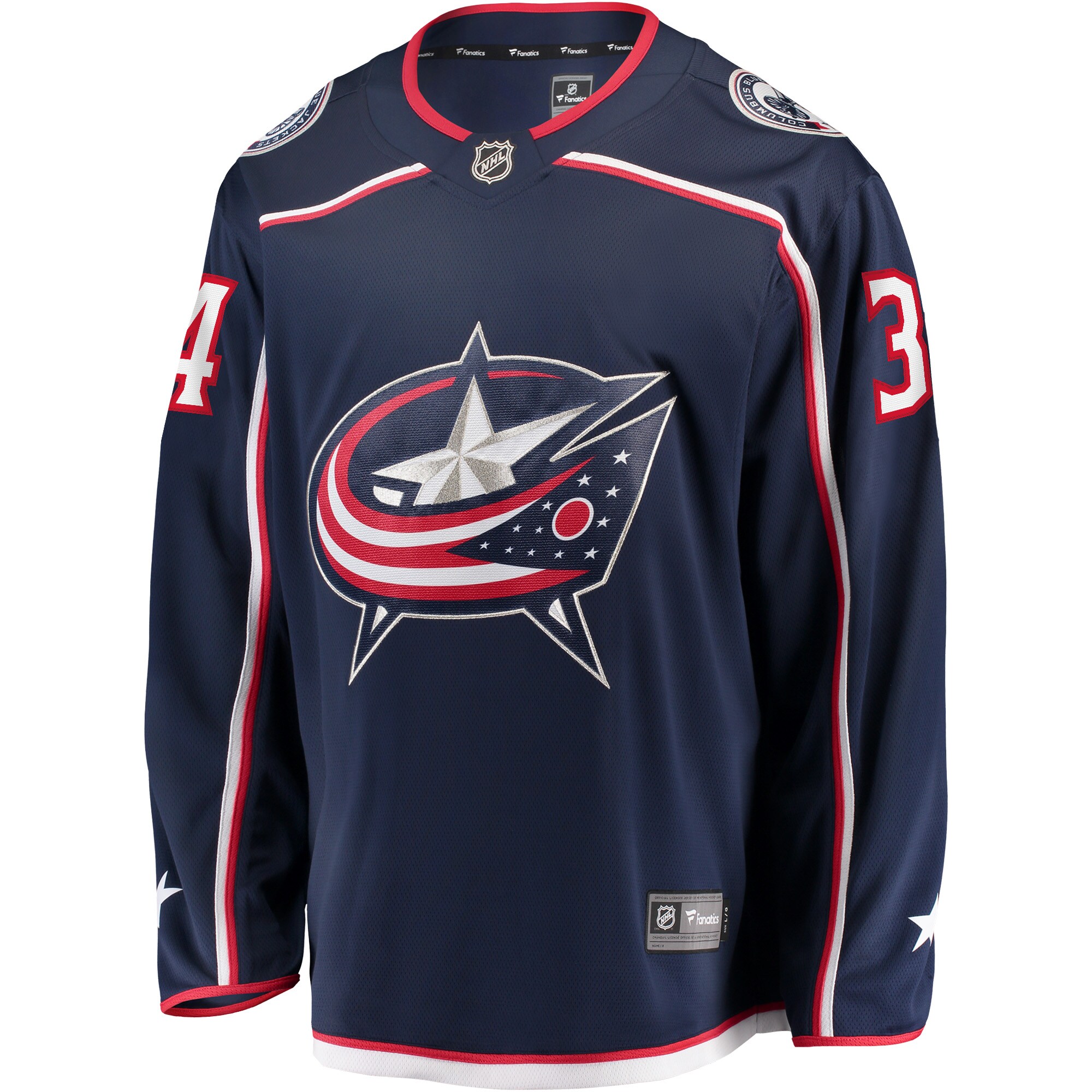 Alternative view of Men's Columbus Blue Jackets Cole Sillinger Navy Home Breakaway Player Jersey - JS919 