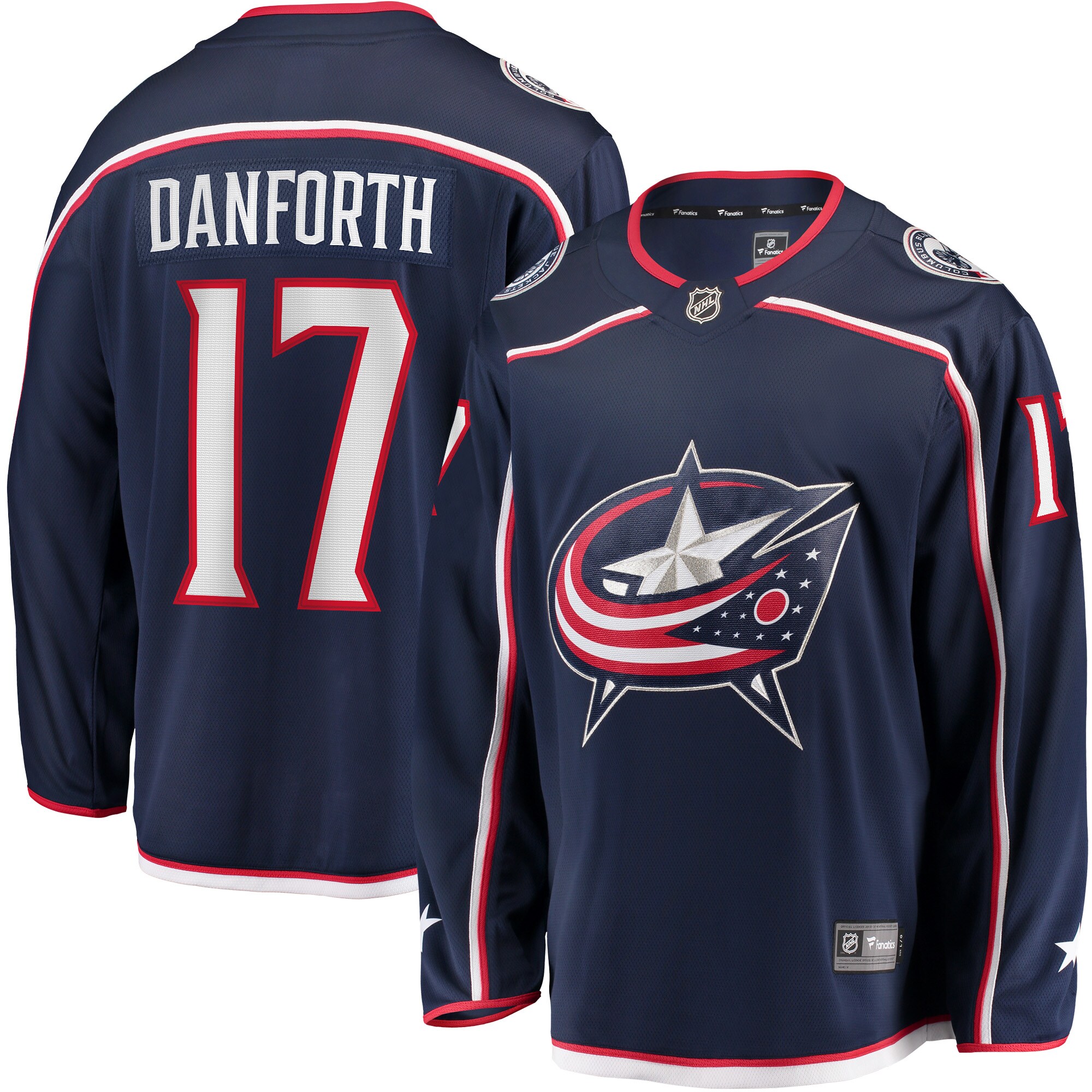 Men's Columbus Blue Jackets Justin Danforth Navy Home Breakaway Player Jersey - JS143 