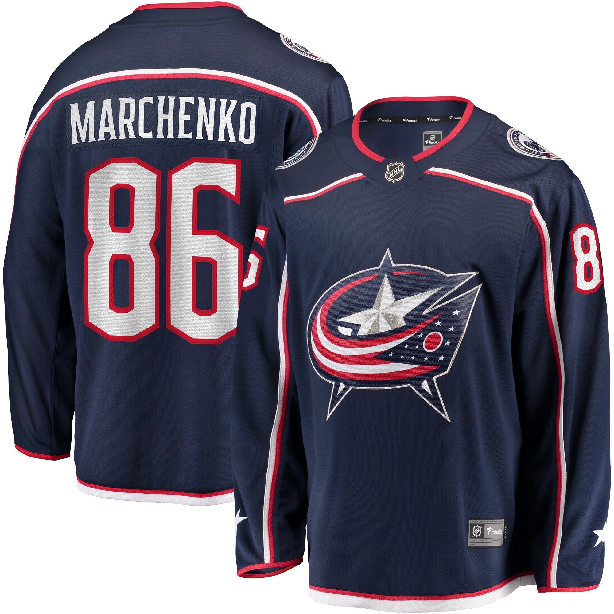 Men's Columbus Blue Jackets Kirill Marchenko Navy Home Breakaway Jersey - JS256 