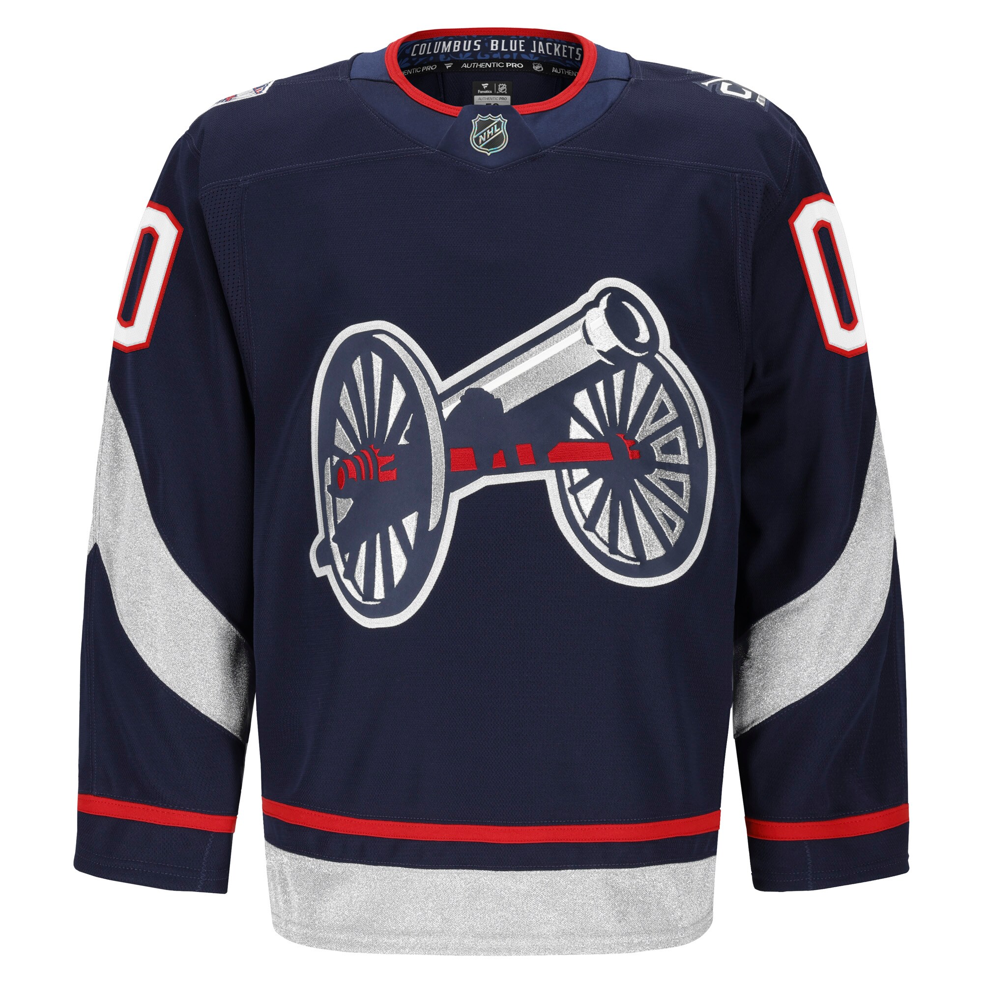 Alternative view of Men's Columbus Blue Jackets Navy 2025 NHL Stadium Series Pro Custom Jersey - JS452 