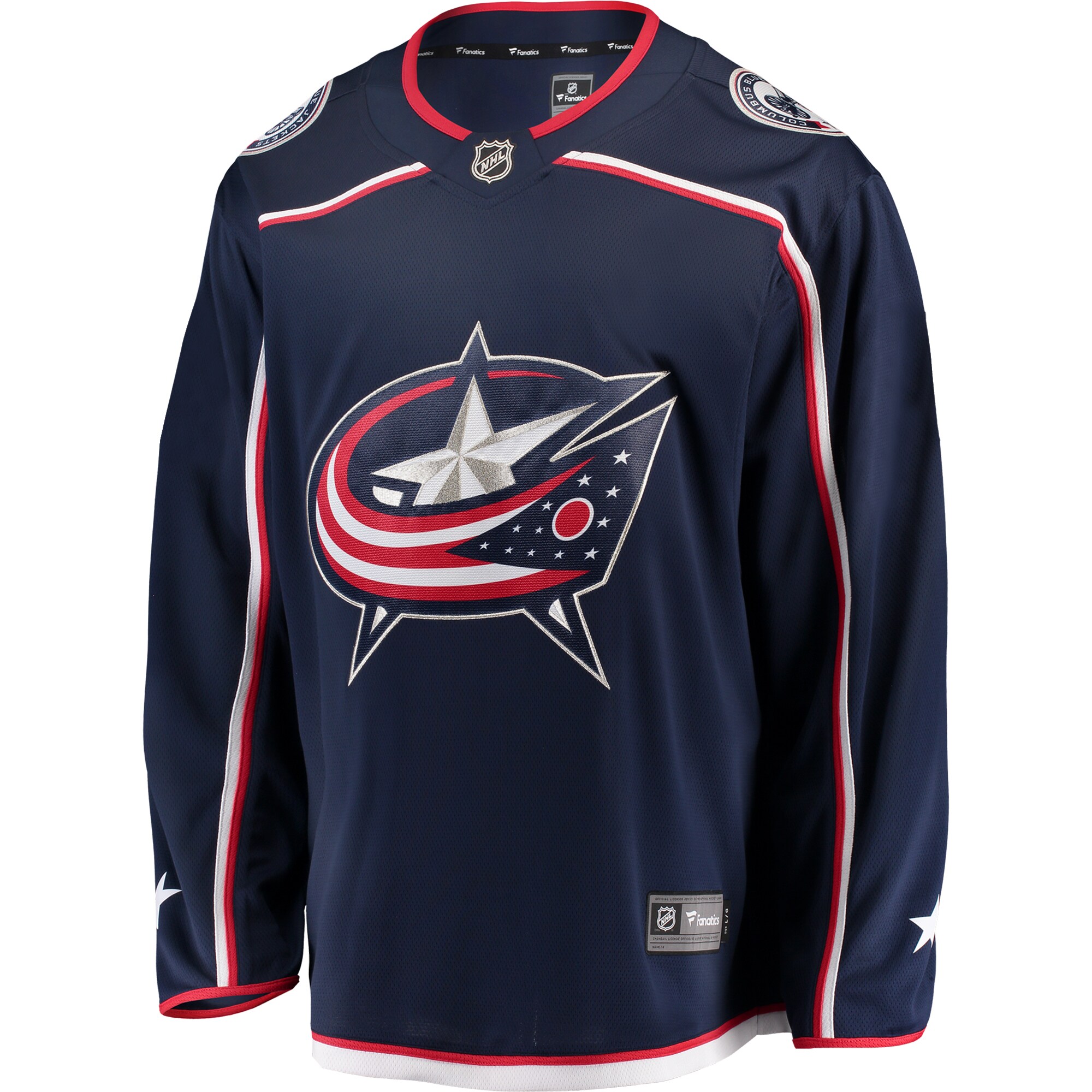 Alternative view of Men's Columbus Blue Jackets Navy Breakaway Home Jersey - JS773 