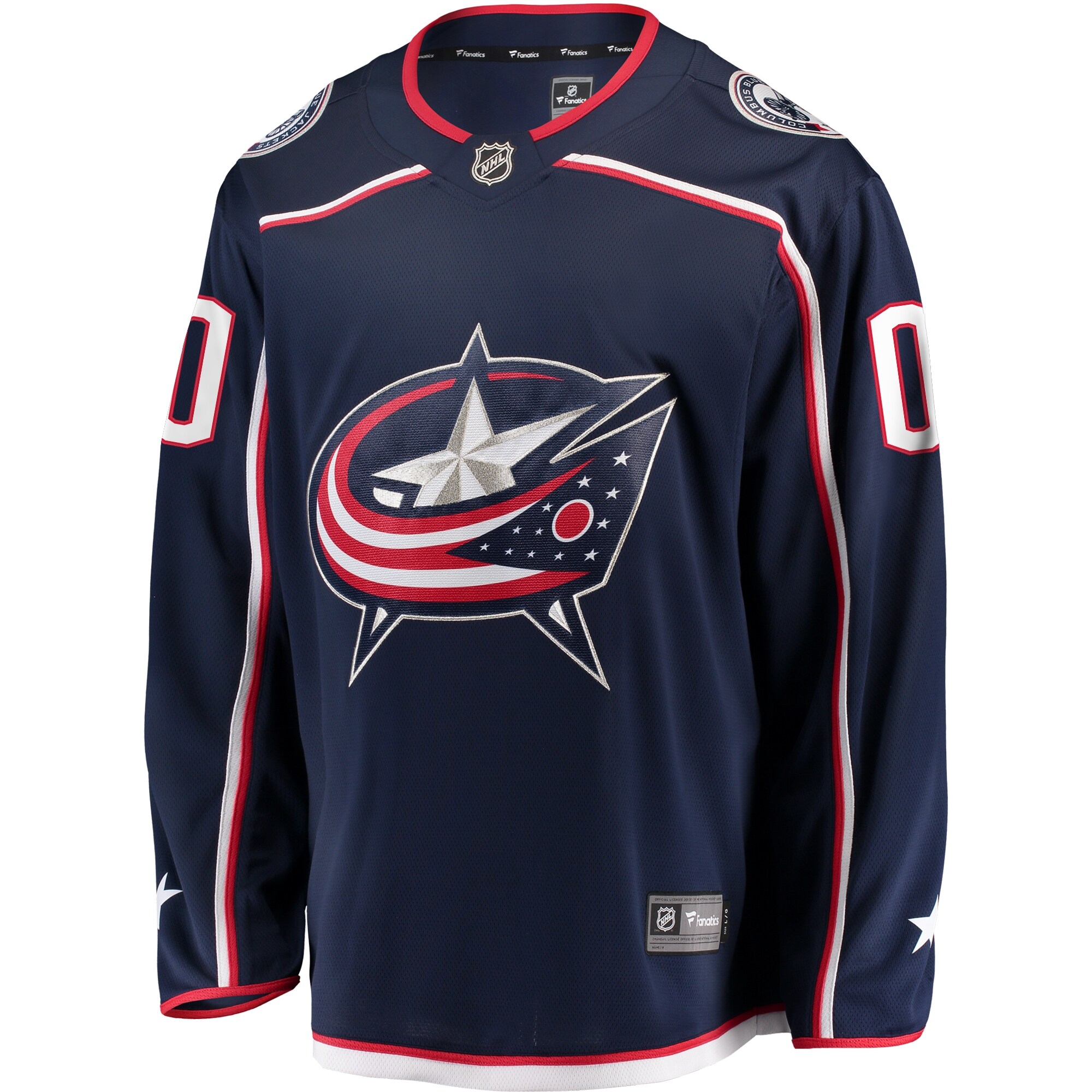Alternative view of Men's Columbus Blue Jackets Navy Home Breakaway Custom Jersey - JS799 